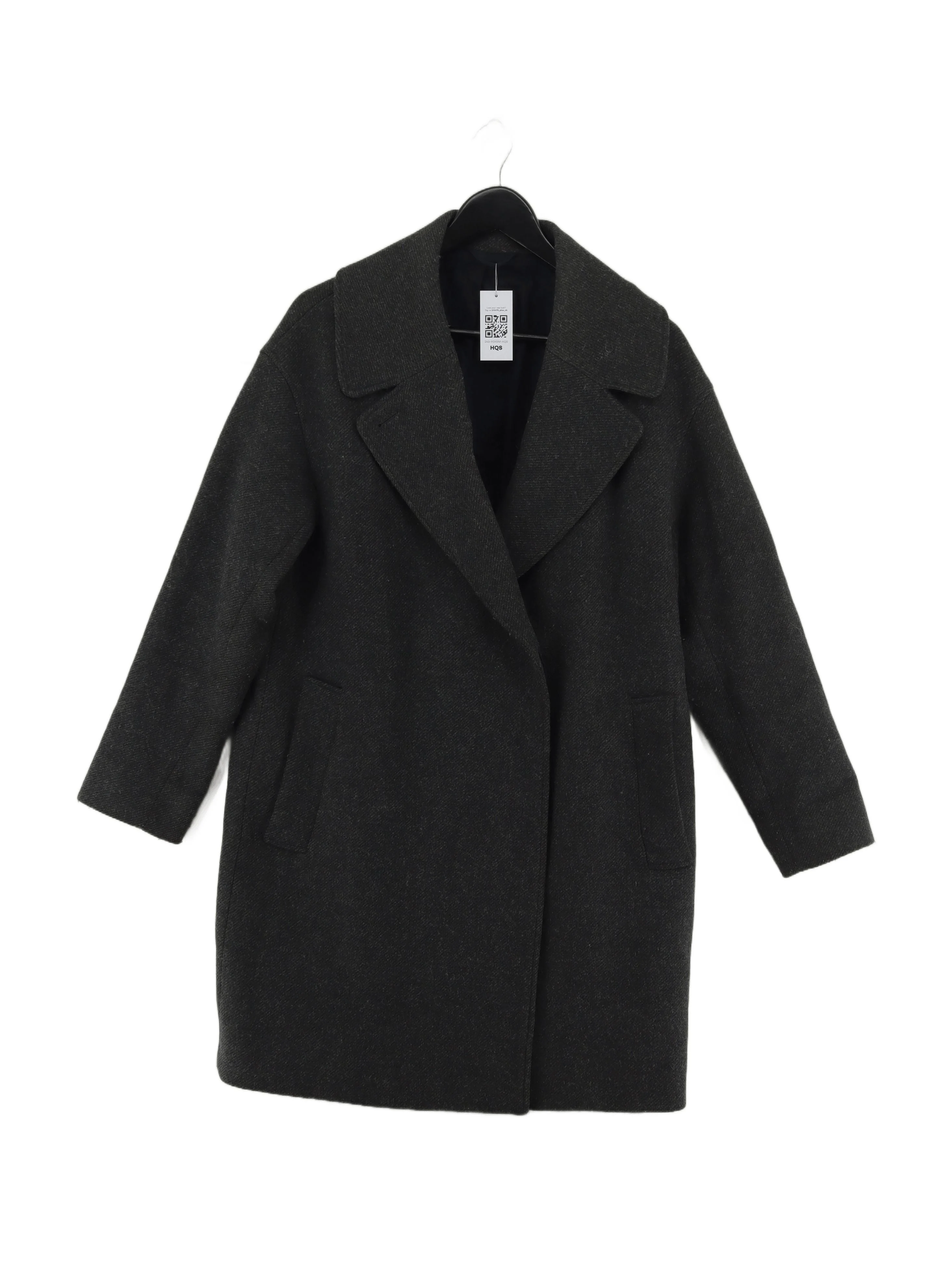 COS Women's Coat UK 8 Grey Wool with Polyamide, Other, Cotton, Viscose Overcoat
