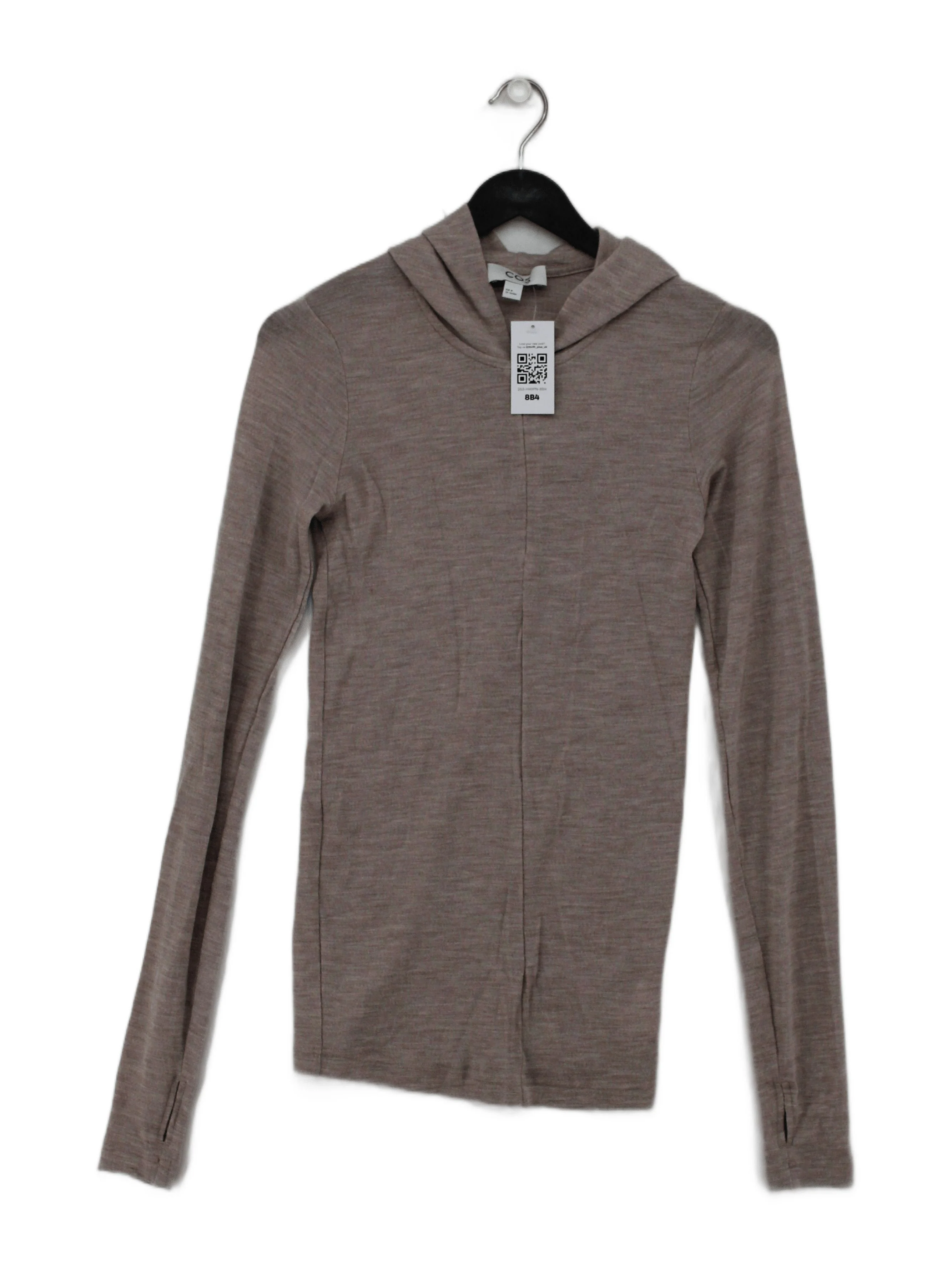 COS Women's Hoodie M Tan 100% Wool Pullover