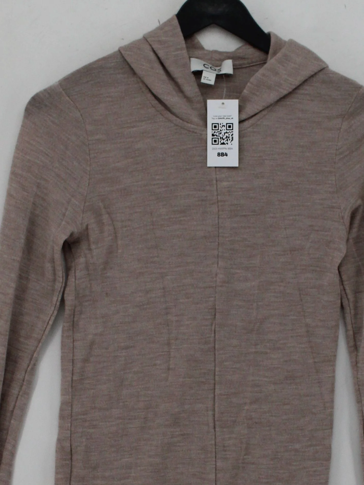 COS Women's Hoodie M Tan 100% Wool Pullover - Image 3