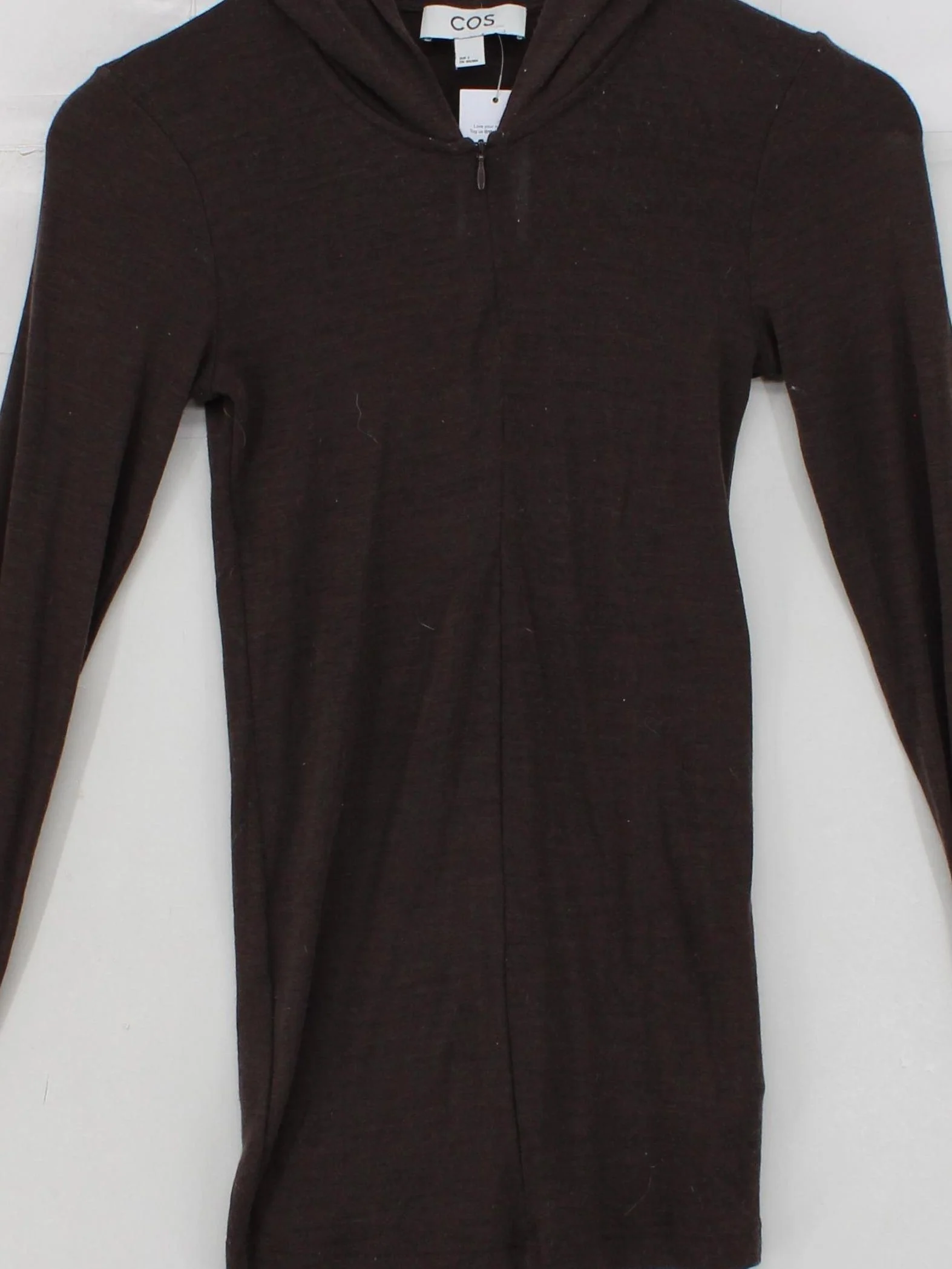 COS Women's Hoodie S Brown 100% Wool Pullover - Image 3
