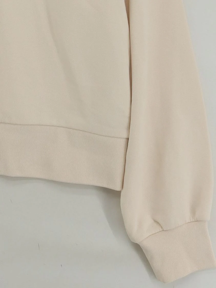COS Women's Hoodie S Cream 100% Cotton Pullover - Image 4