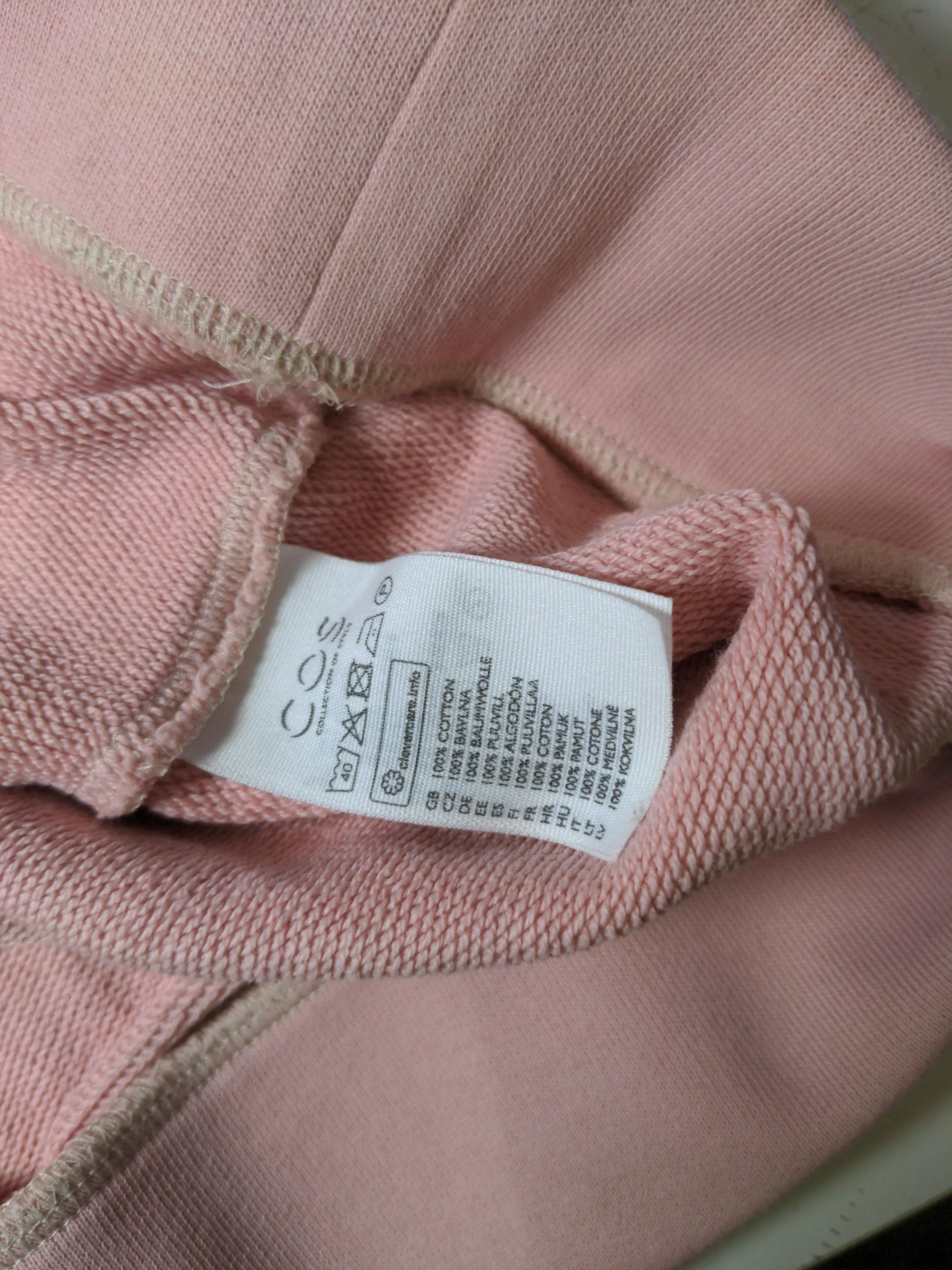 COS Women's Hoodie S Pink 100% Cotton Pullover - Image 7