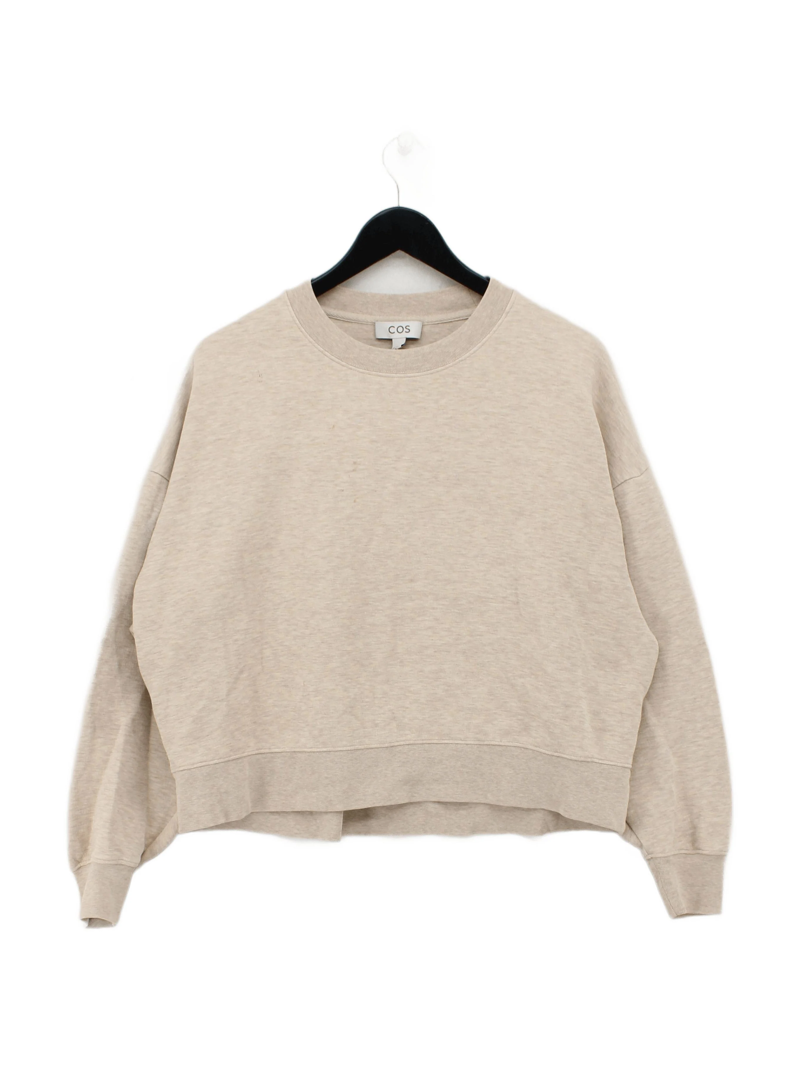 COS Women's Hoodie XS Cream Cotton with Elastane Pullover