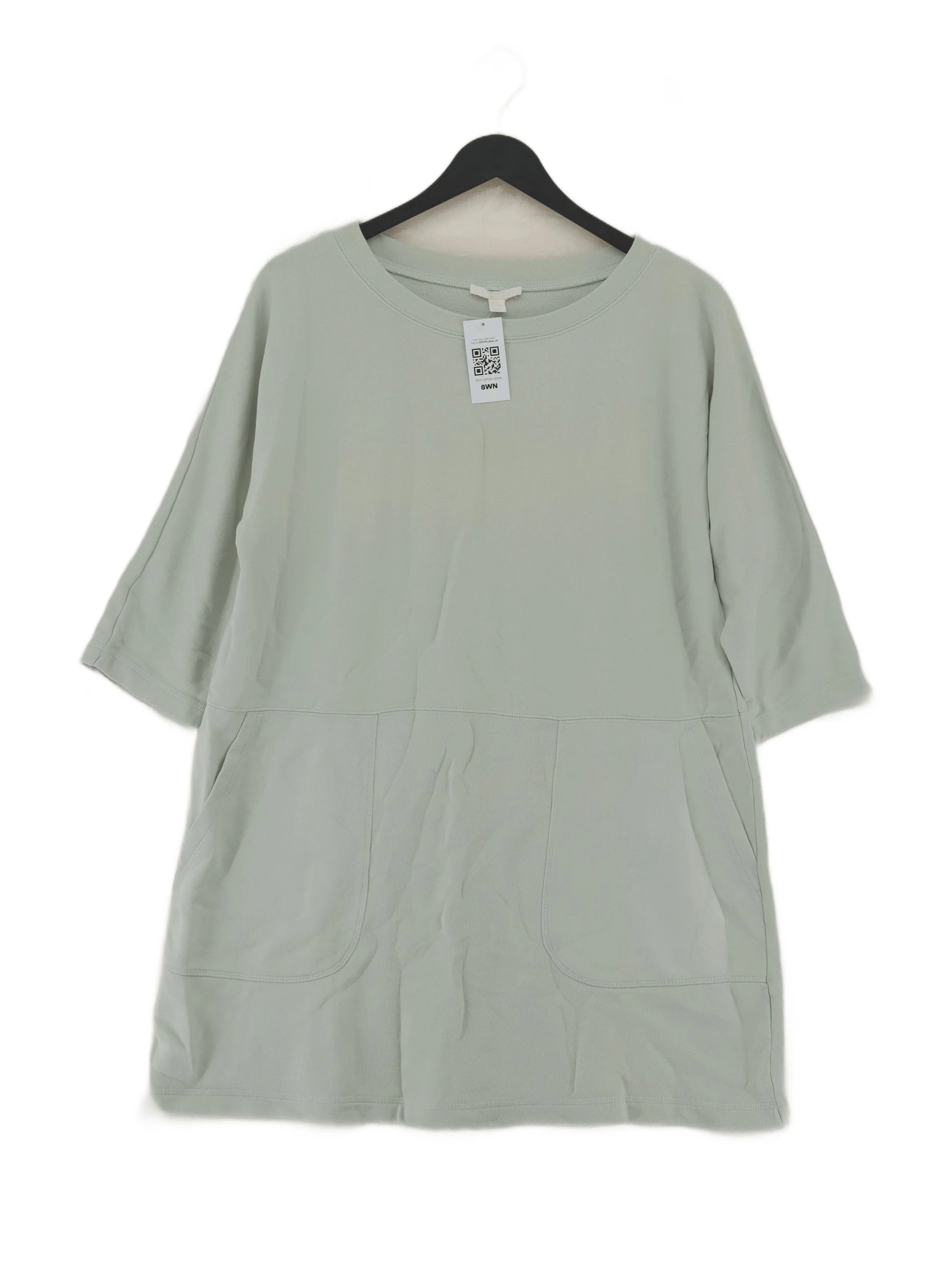 COS Women's Hoodie XS Green 100% Cotton Pullover
