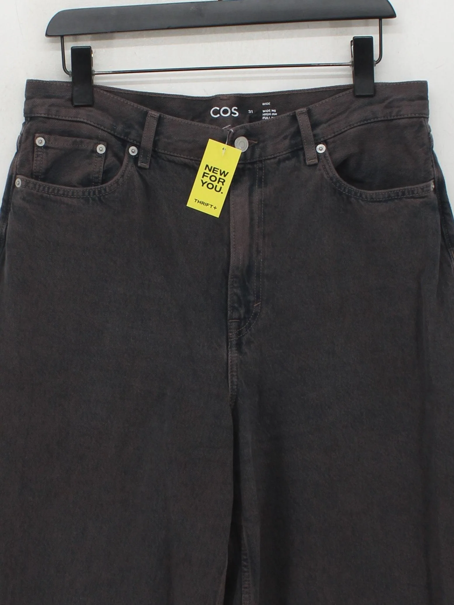 COS Women's Jeans W 31 in Brown 100% Cotton Wide-Leg - Image 3