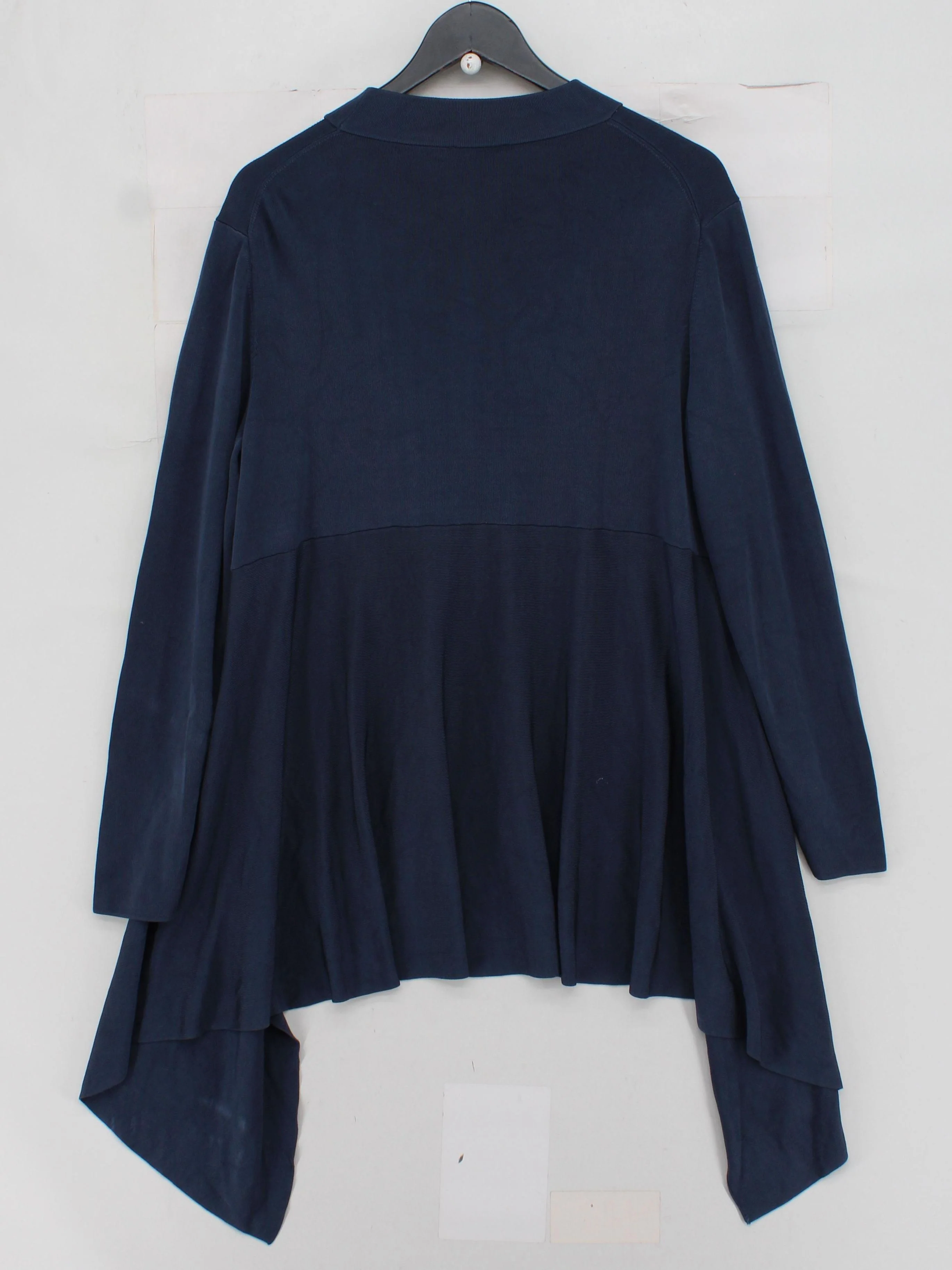 COS Women's Jumper L Blue Viscose with Cotton Mock Neck Pullover - Image 2