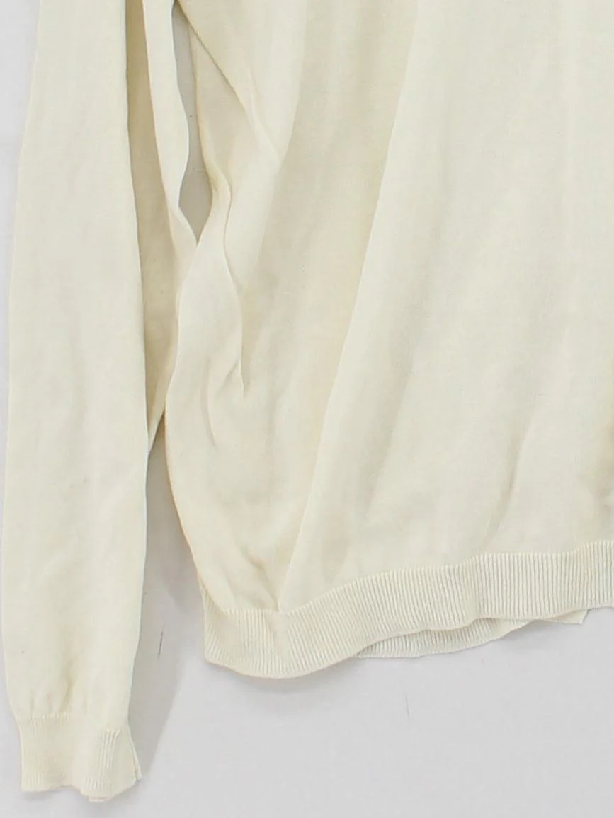 COS Women's Jumper L Cream 100% Cotton Round Neck Pullover - Image 4