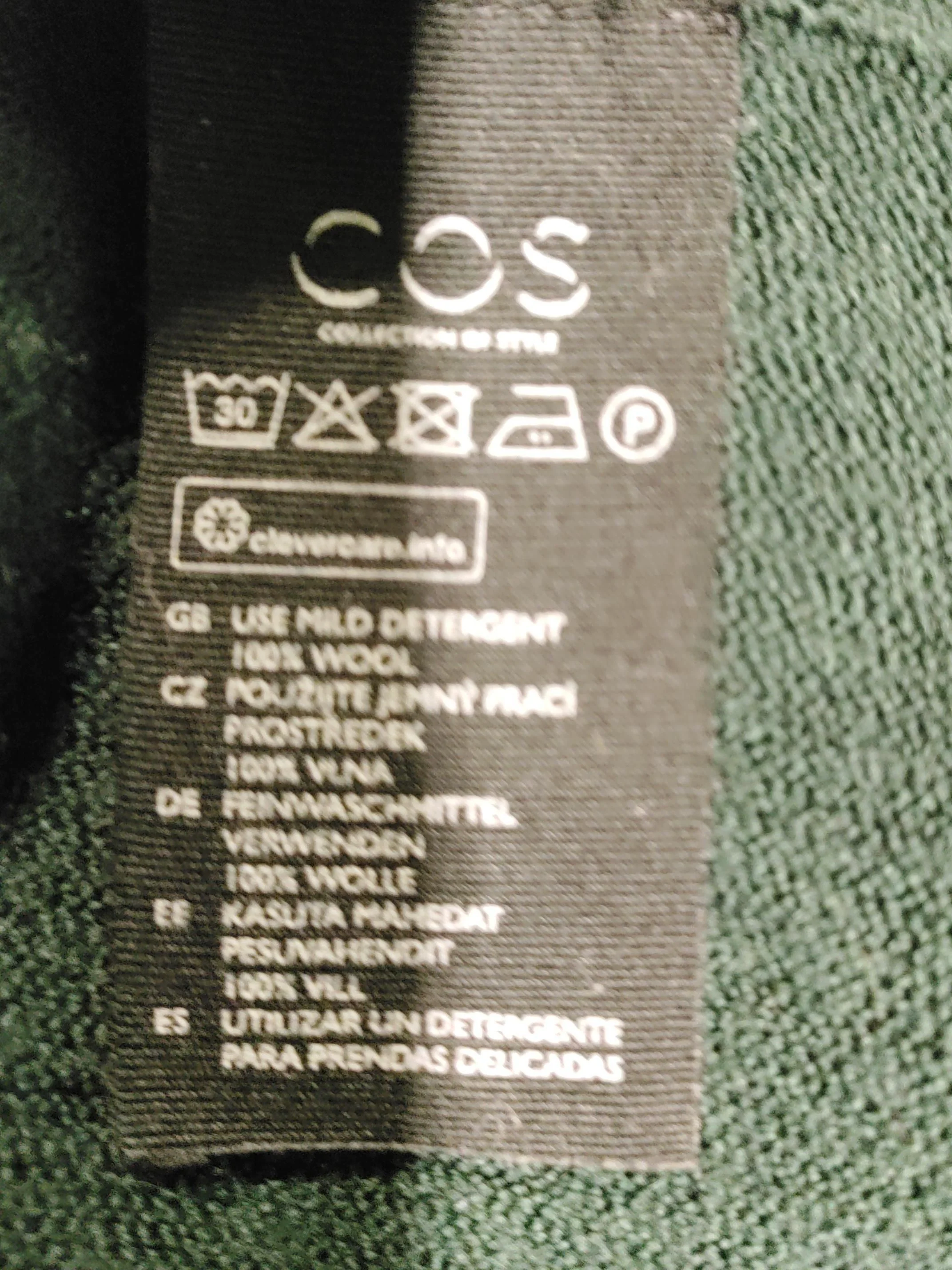 COS Women's Jumper L Green 100% Wool Mock Neck Pullover - Image 6