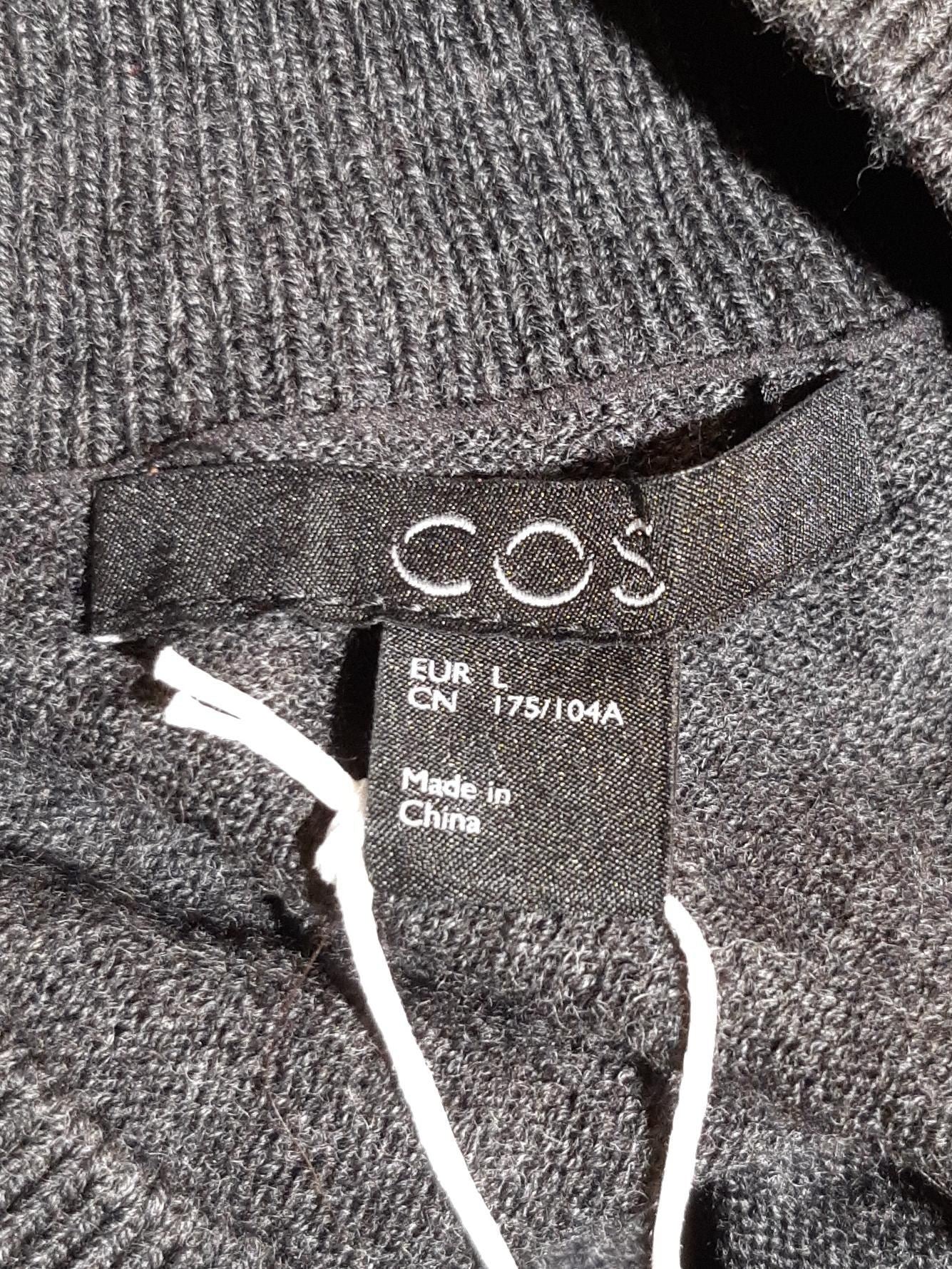 COS Women's Jumper L Grey Wool with Cashmere High Neck Pullover - Image 5