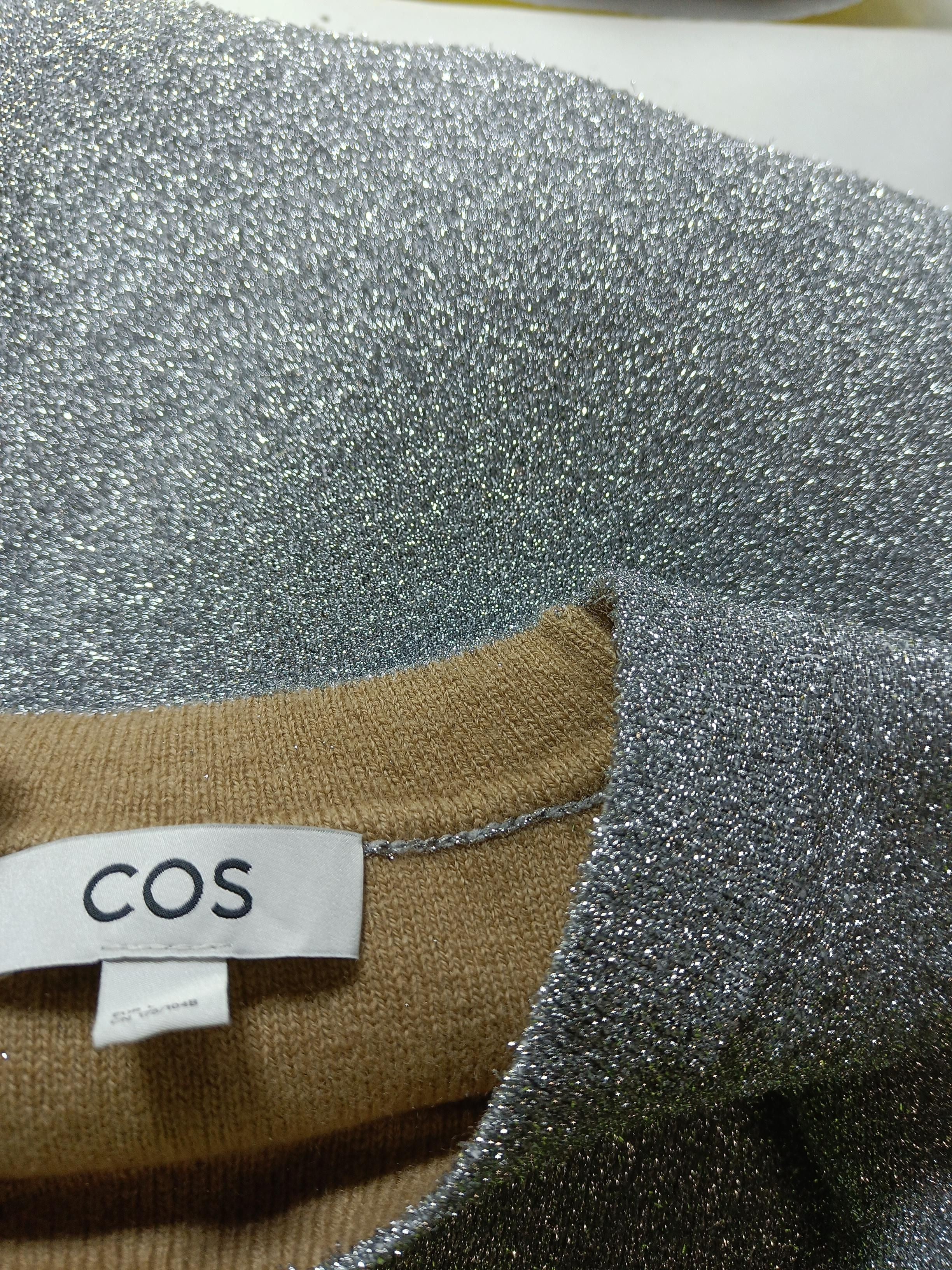 COS Women's Jumper L Silver Wool with Polyester, Polyamide, Elastane Pullover - Image 5