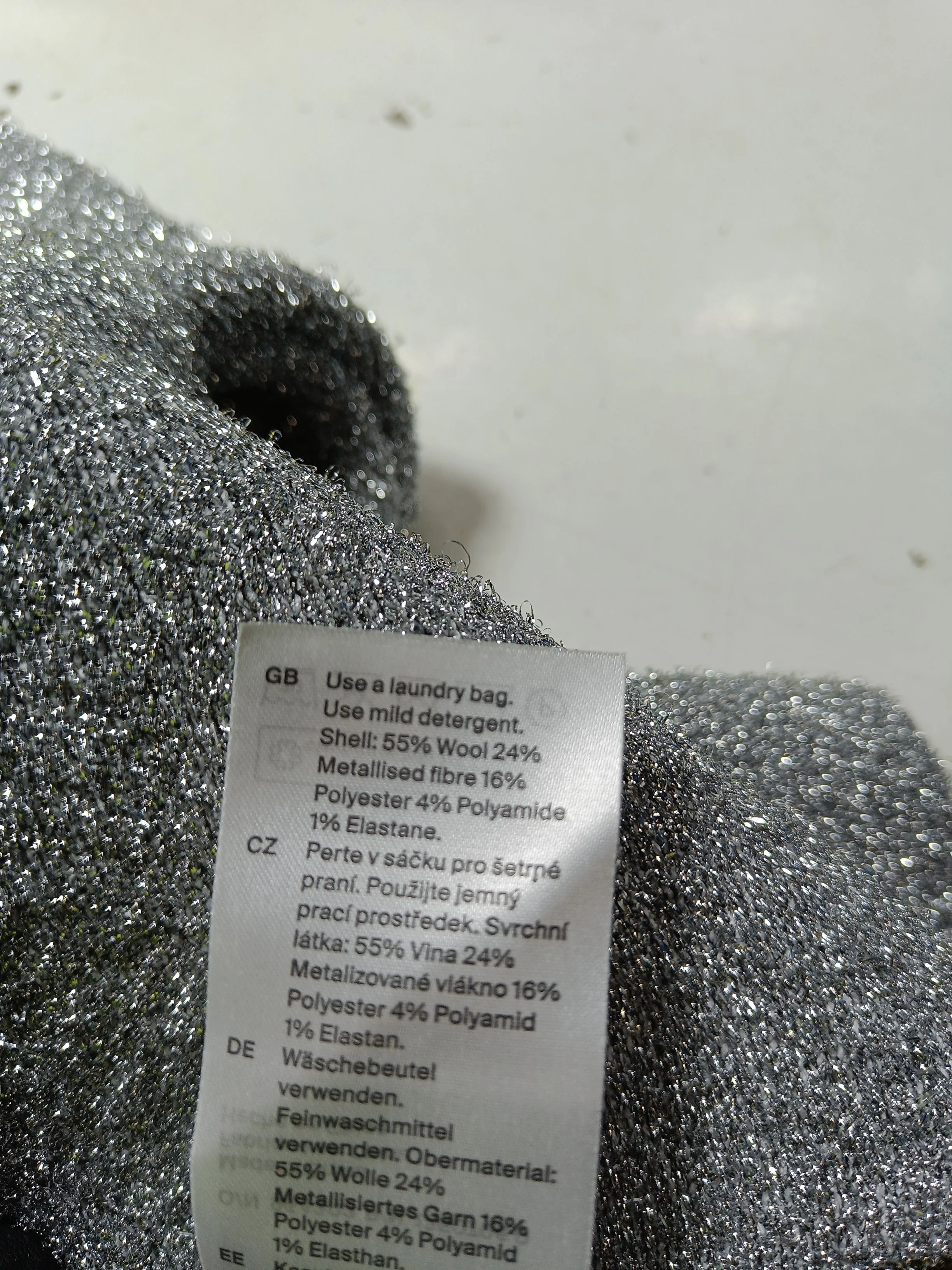 COS Women's Jumper L Silver Wool with Polyester, Polyamide, Elastane Pullover - Image 6