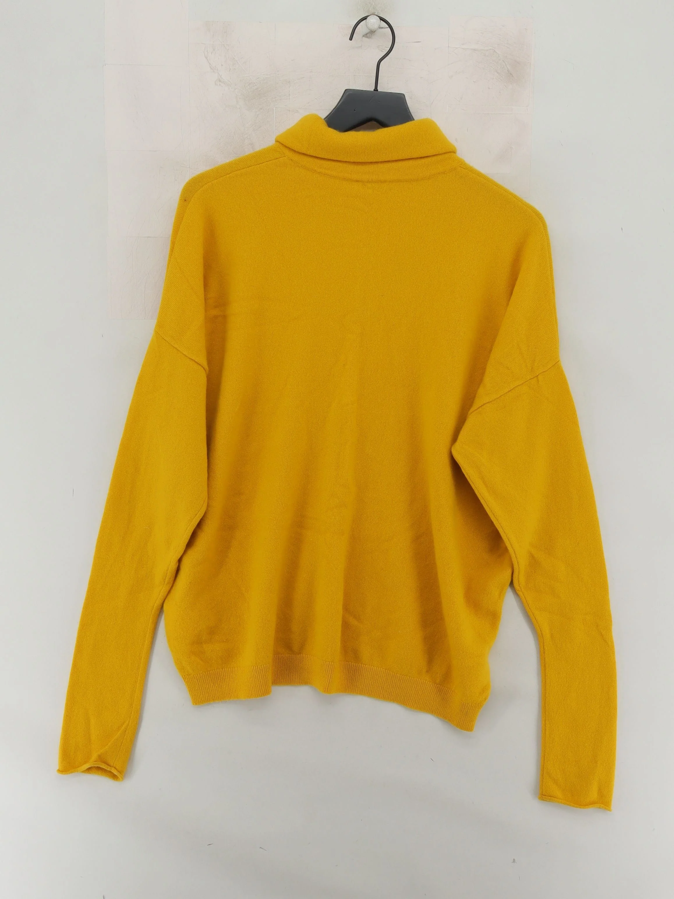 COS Women's Jumper L Yellow 100% Cashmere Roll Neck Pullover - Image 2
