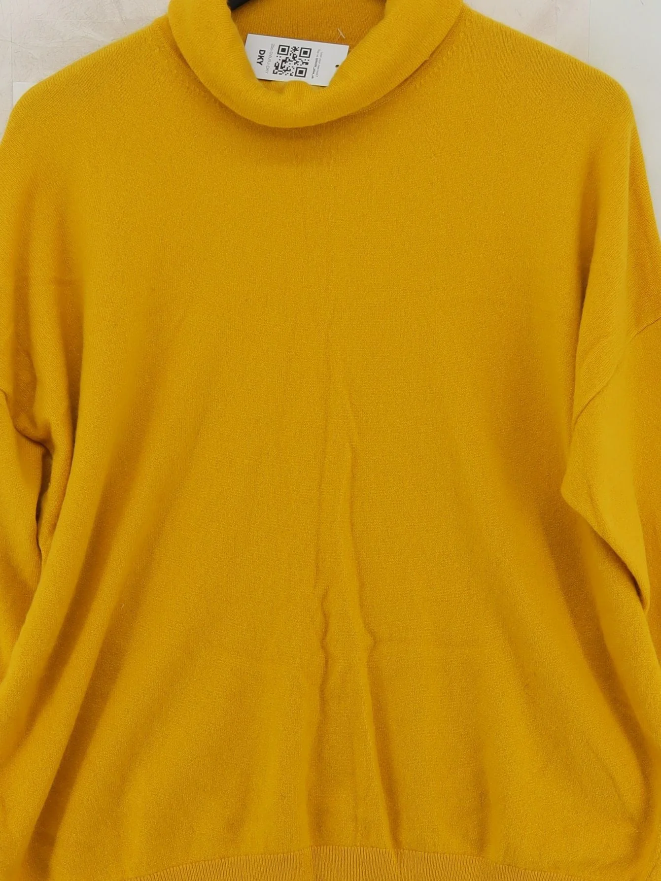 COS Women's Jumper L Yellow 100% Cashmere Roll Neck Pullover - Image 3