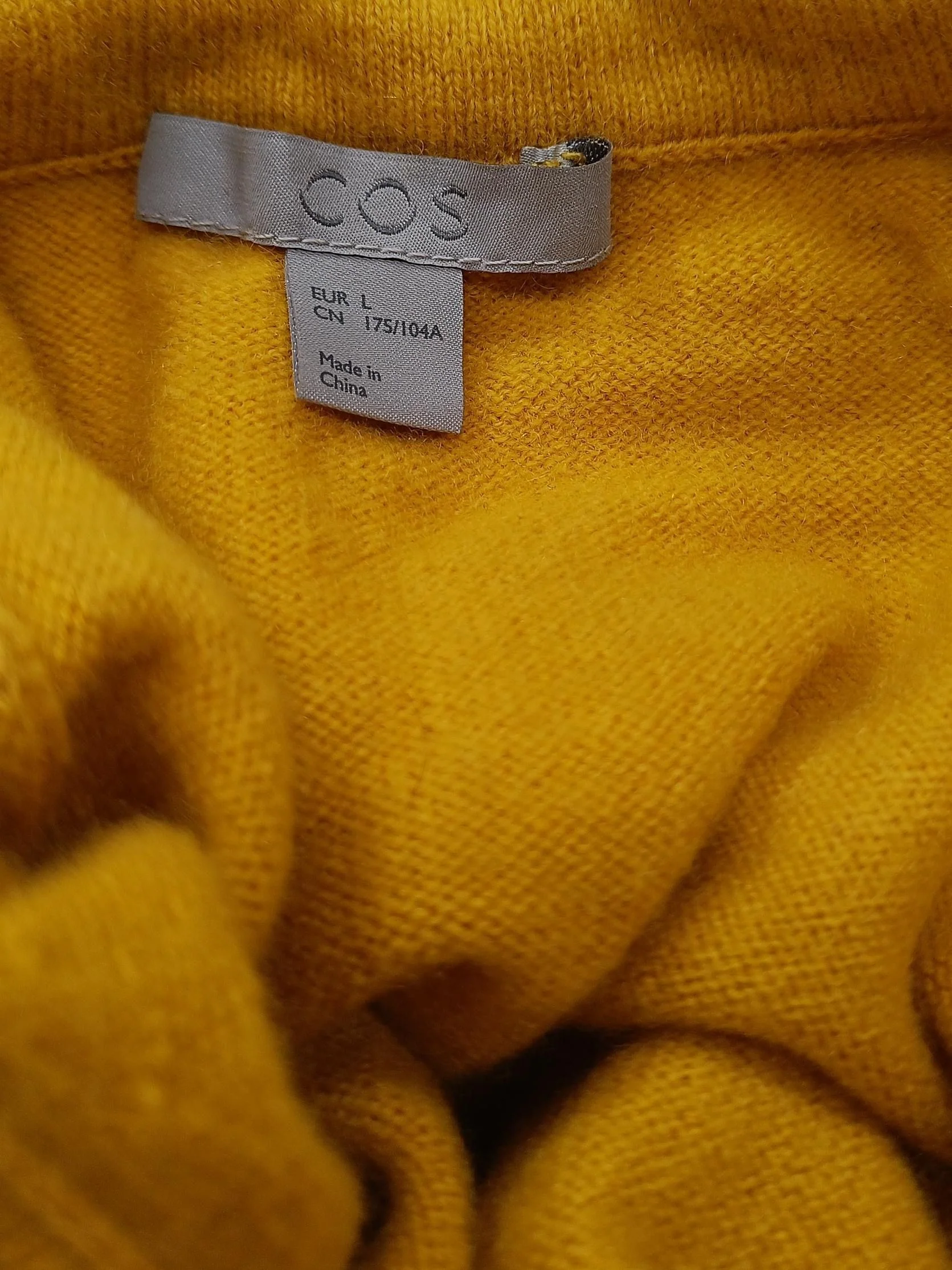 COS Women's Jumper L Yellow 100% Cashmere Roll Neck Pullover - Image 5