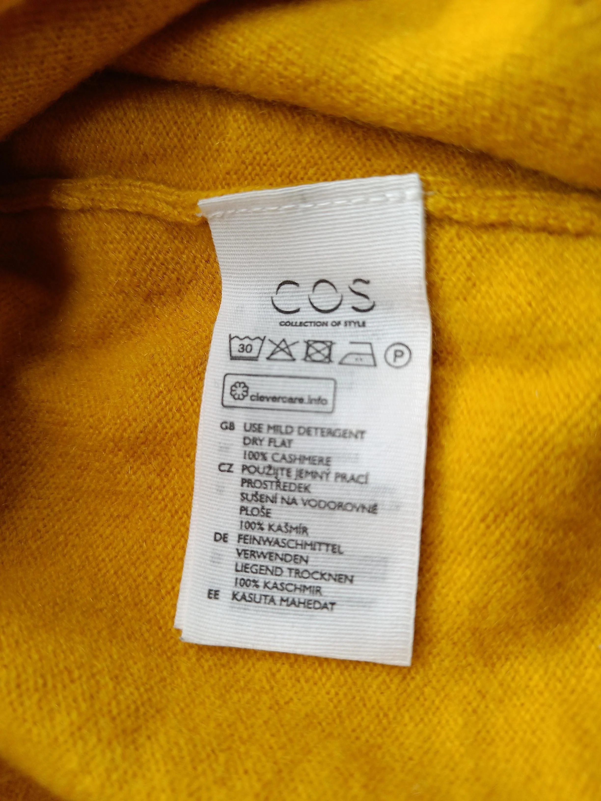 COS Women's Jumper L Yellow 100% Cashmere Roll Neck Pullover - Image 6