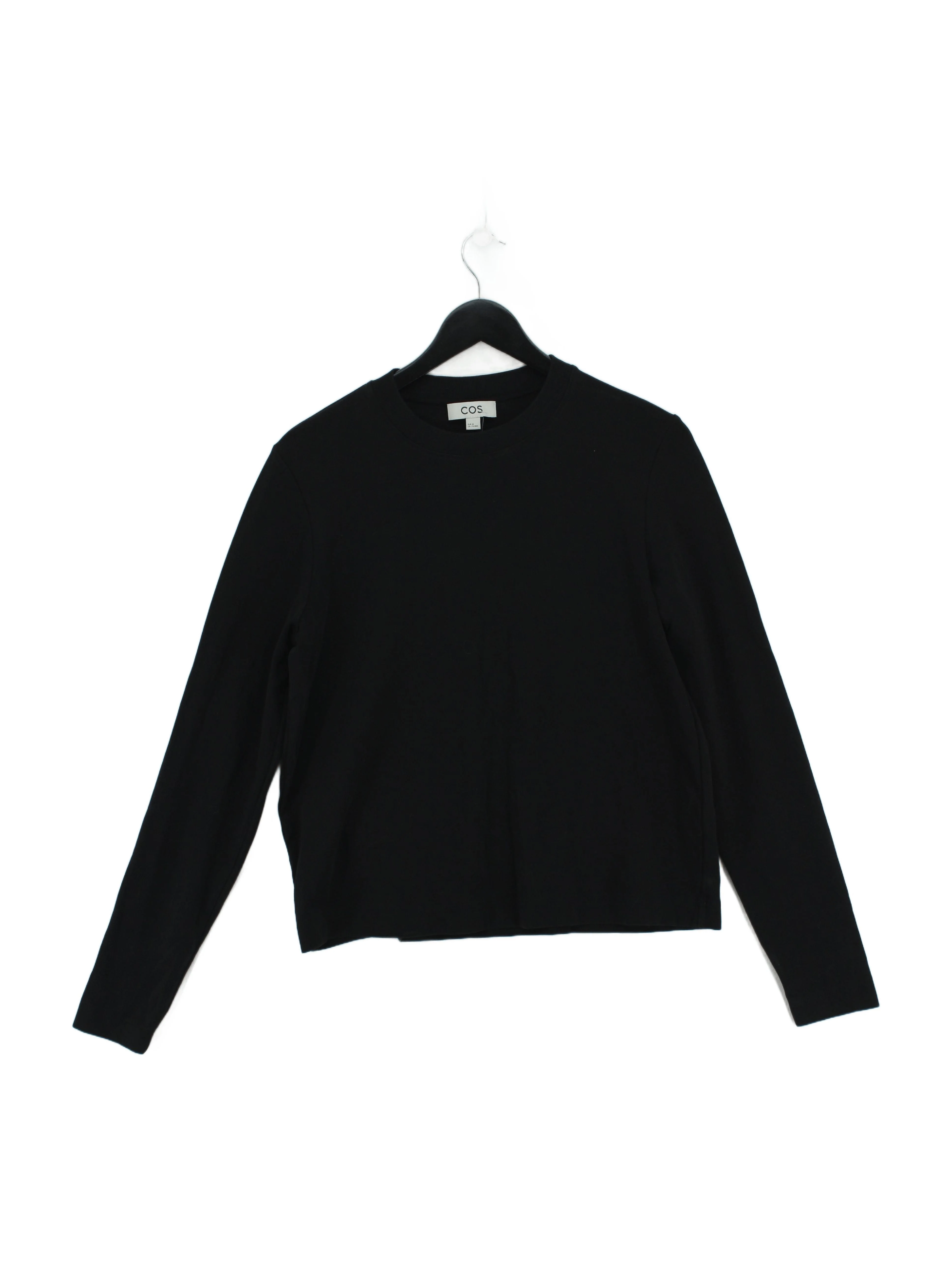 COS Women's Jumper M Black 100% Cotton Crew Neck Pullover