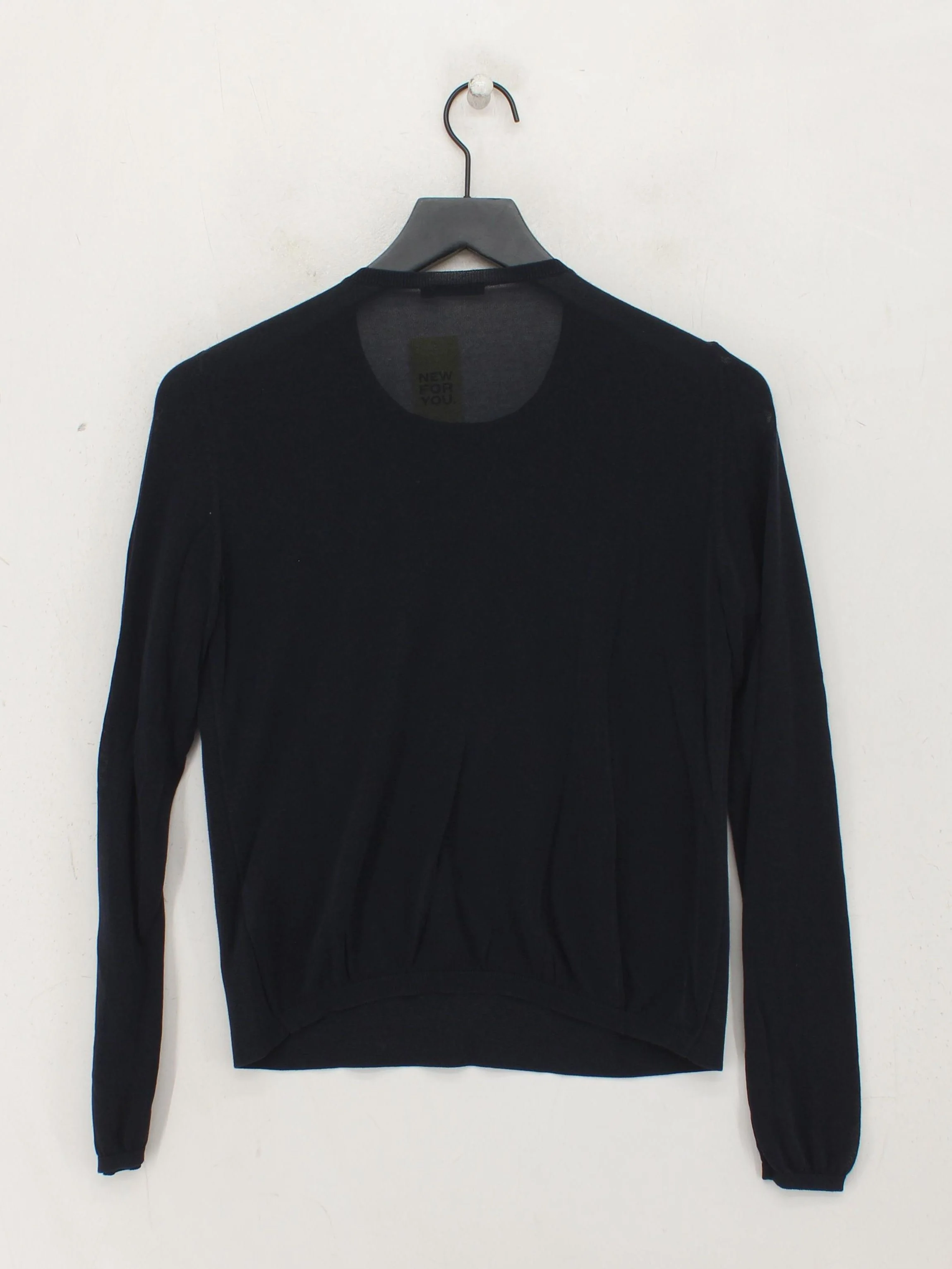 COS Women's Jumper M Black Cotton with Elastane V-Neck Pullover - Image 2