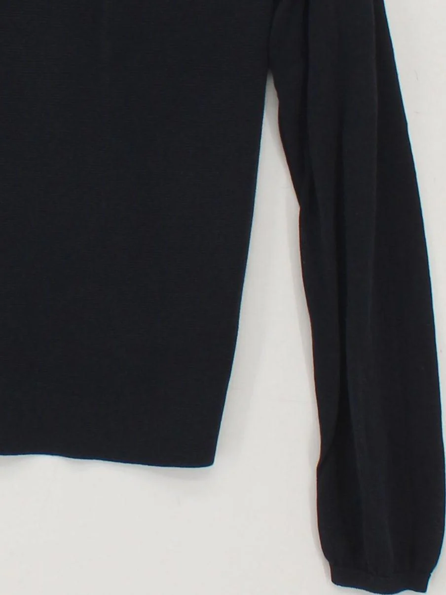 COS Women's Jumper M Black Cotton with Elastane V-Neck Pullover - Image 4