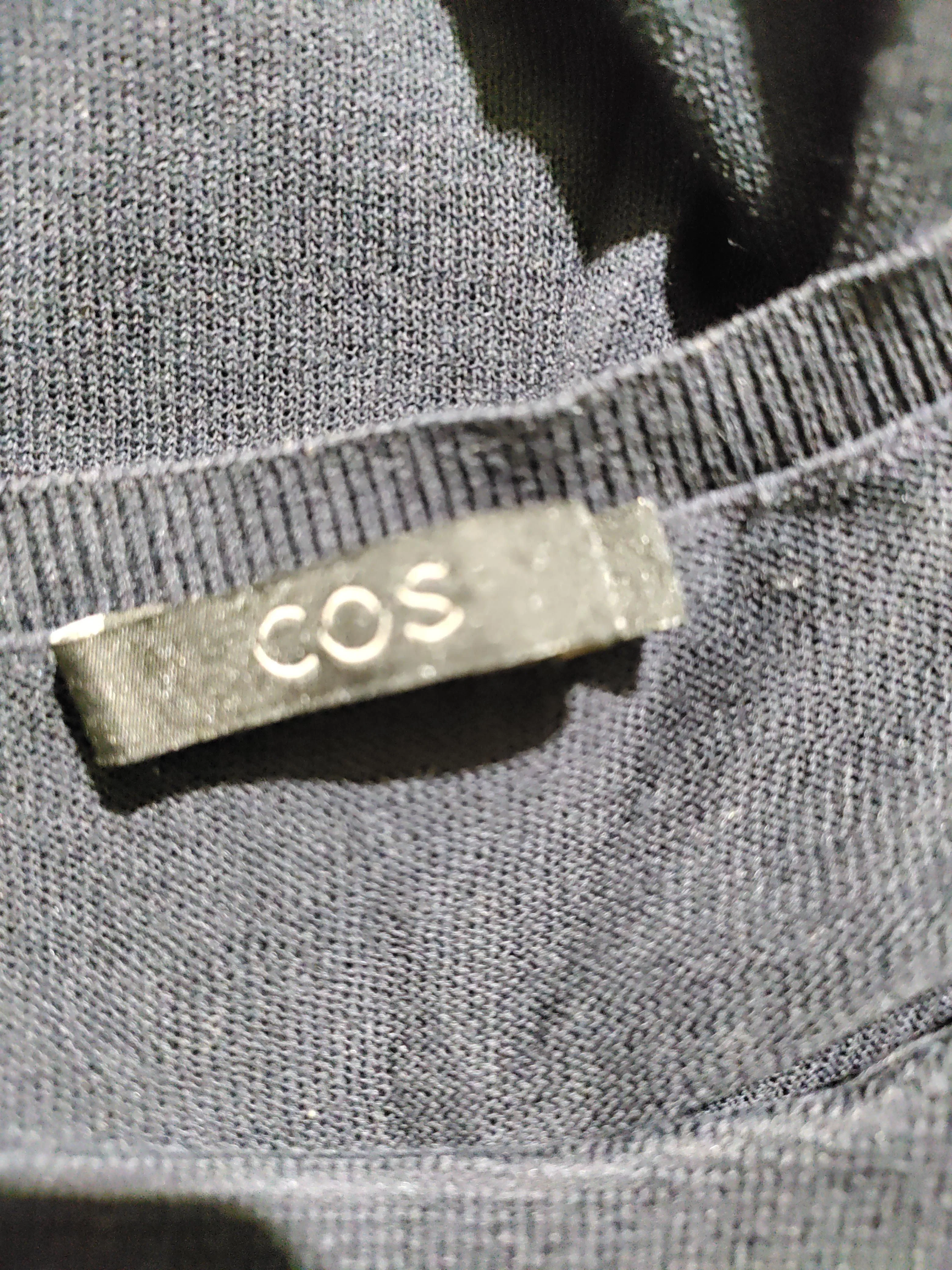 COS Women's Jumper M Black Cotton with Elastane V-Neck Pullover - Image 5