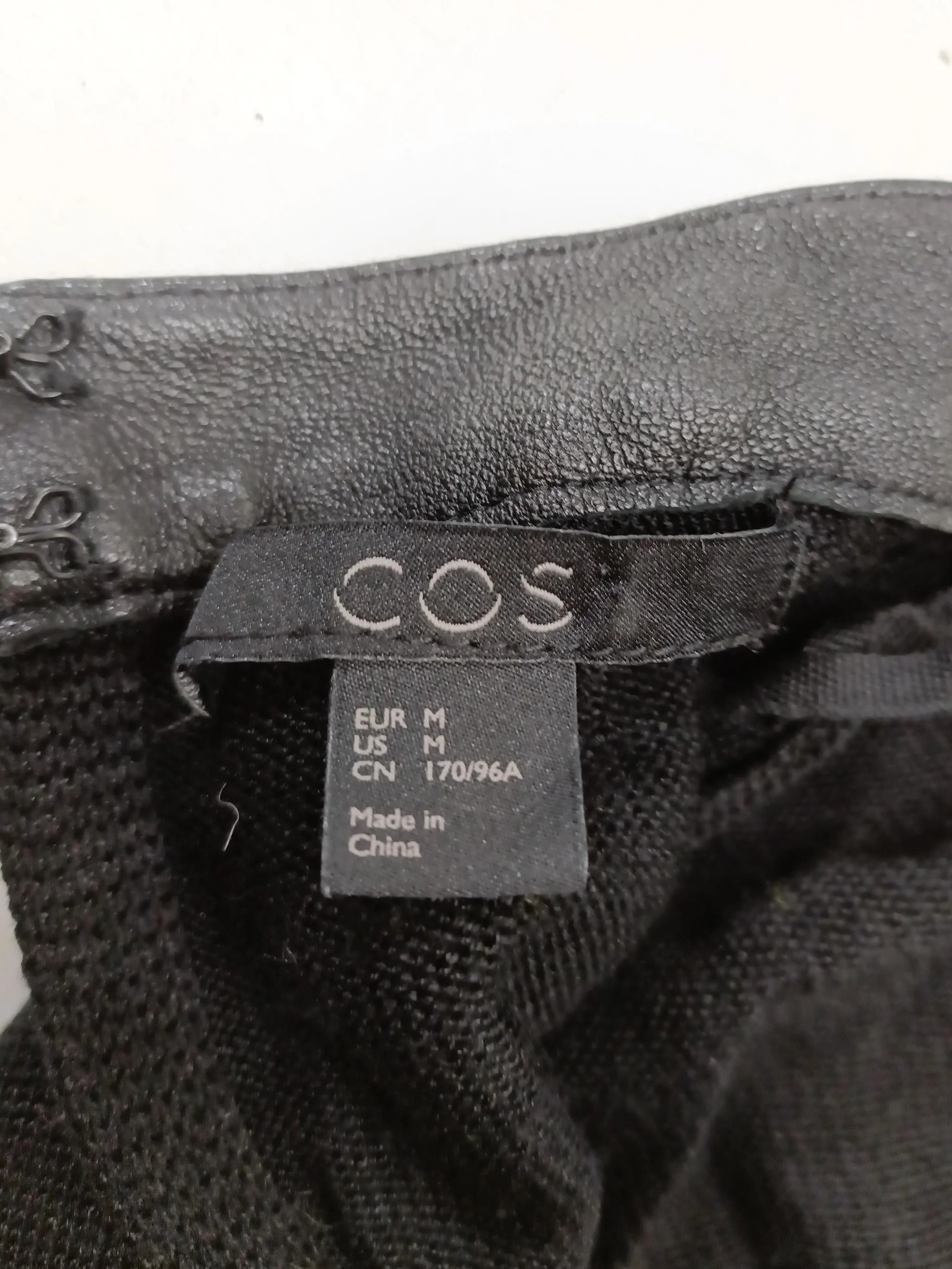 COS Women's Jumper M Black Viscose with Leather High Neck Pullover - Image 5