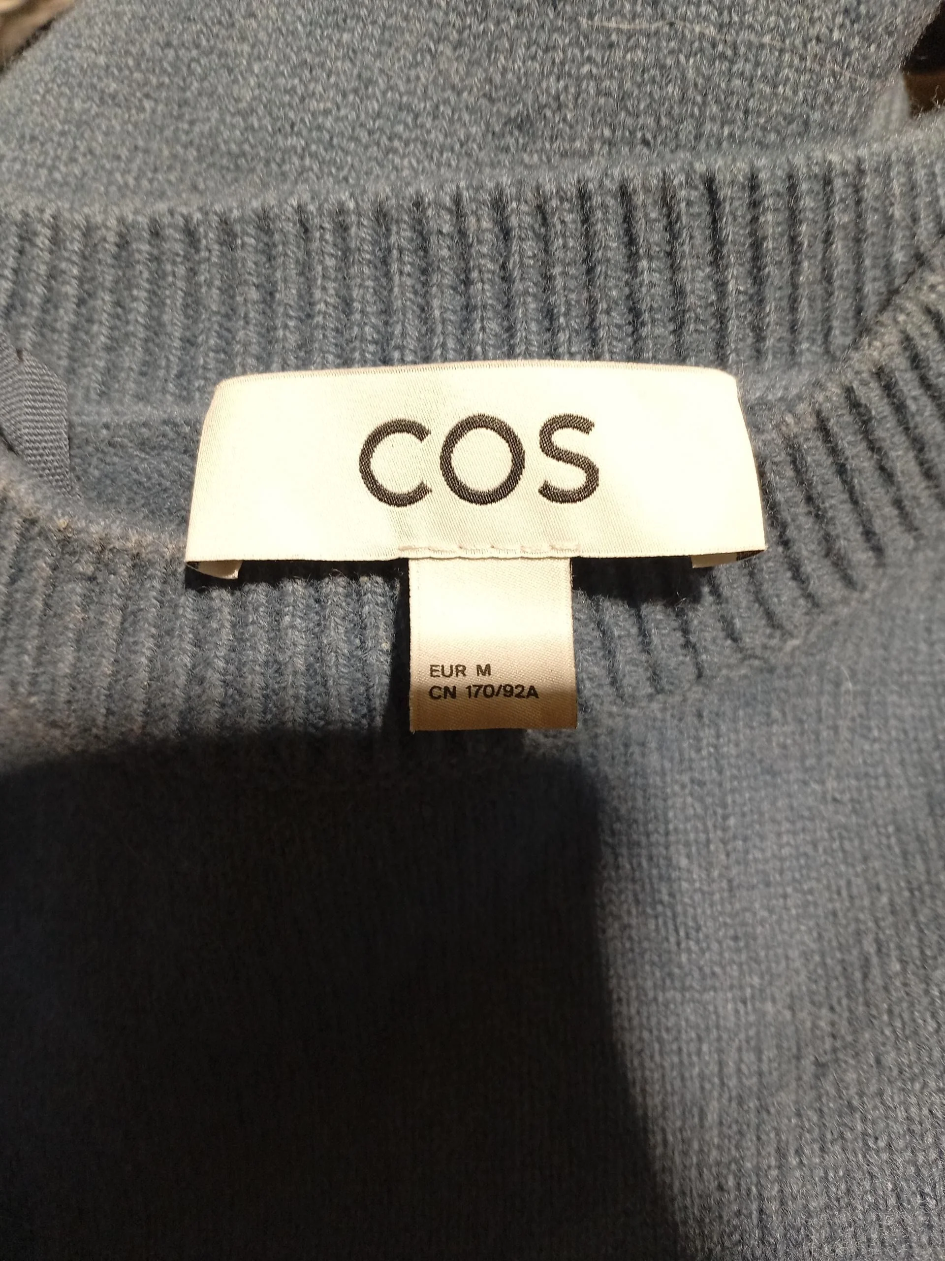 COS Women's Jumper M Blue 100% Wool Crew Neck Pullover - Image 5
