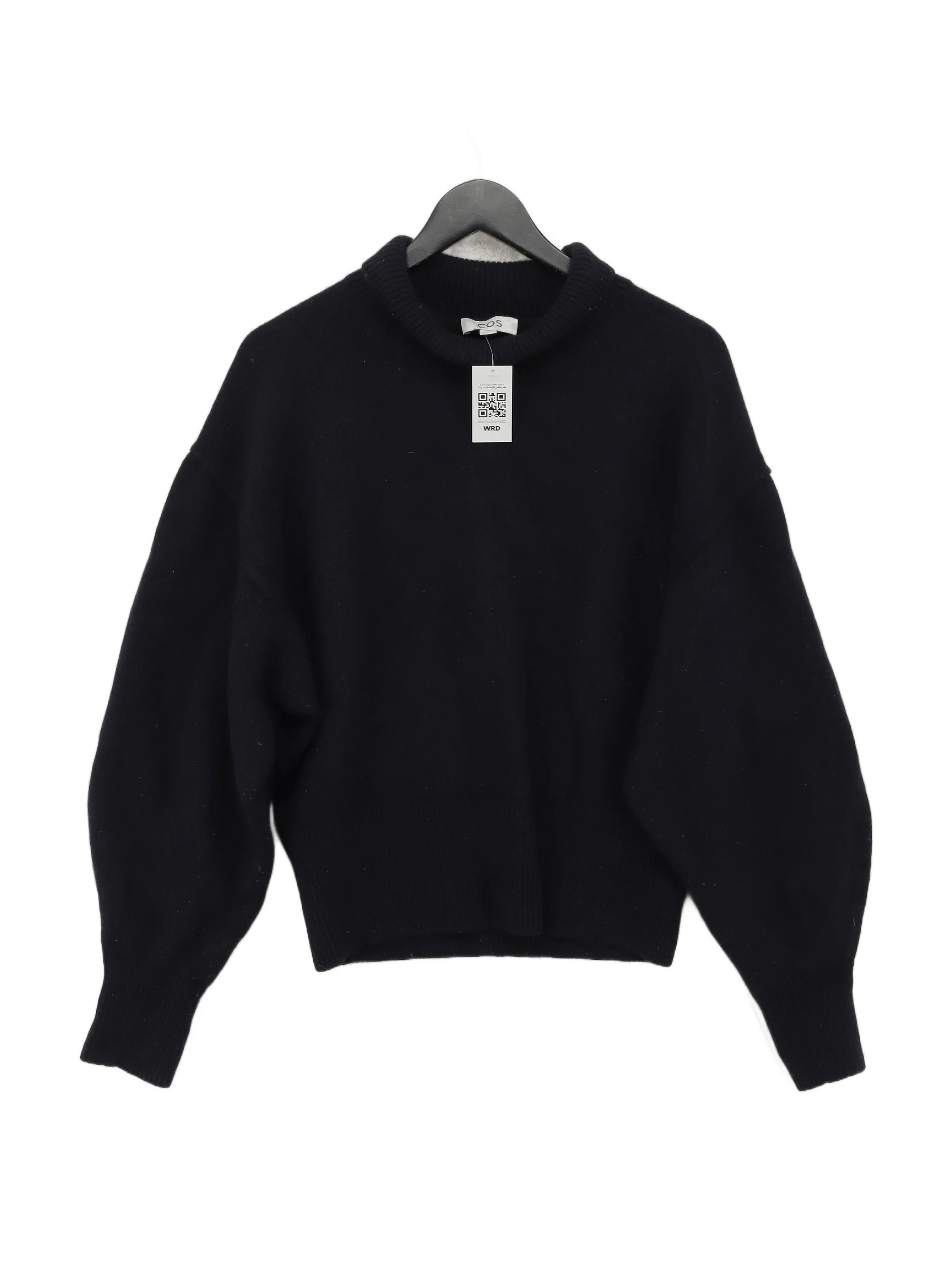 COS Women's Jumper M Blue 100% Wool High Neck Pullover