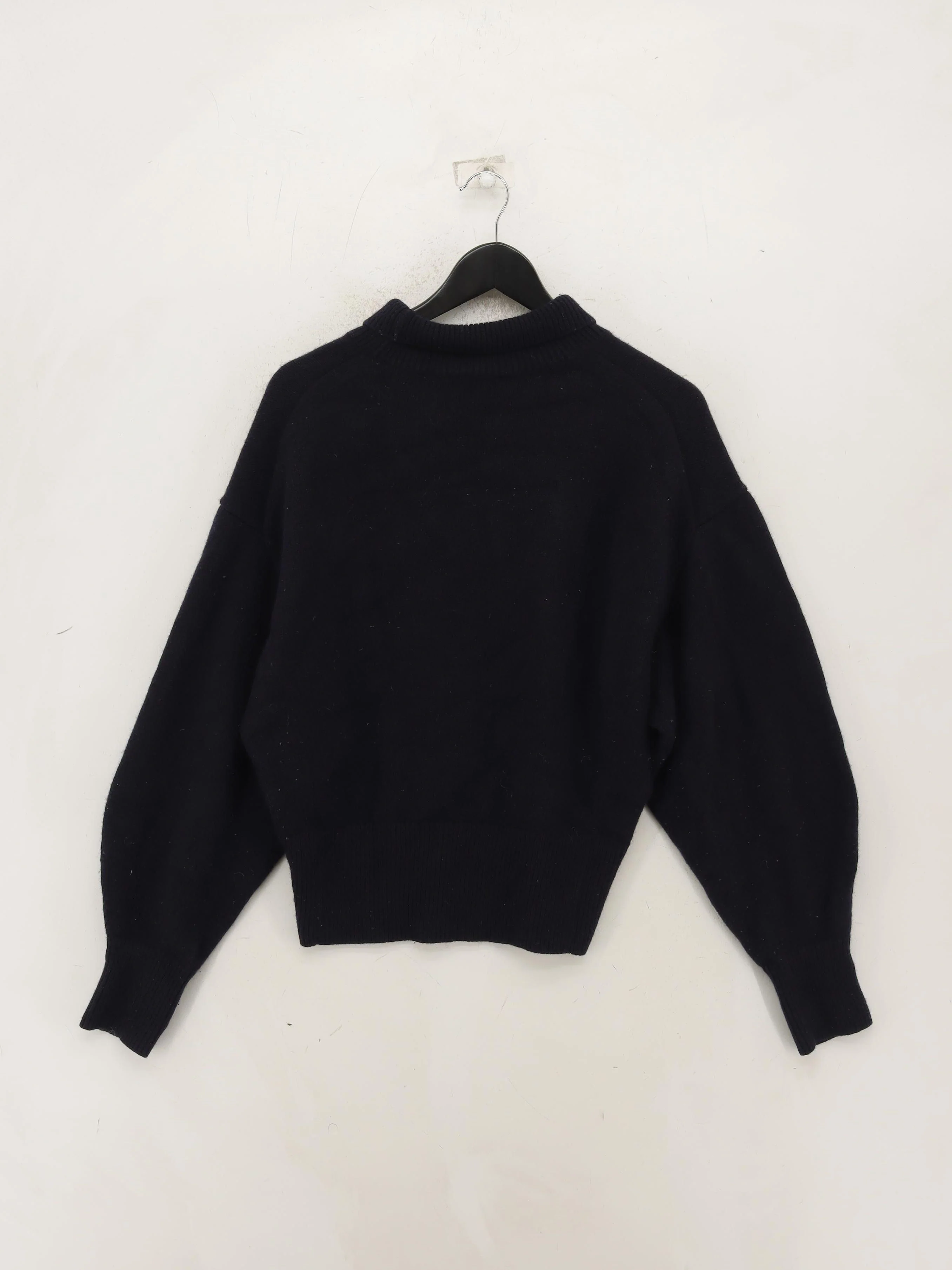 COS Women's Jumper M Blue 100% Wool High Neck Pullover - Image 2
