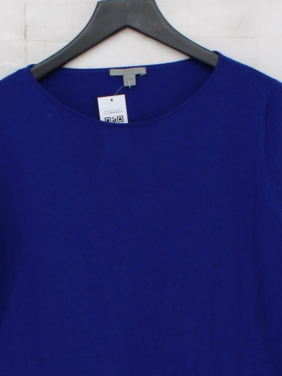 COS Women's Jumper M Blue 100% Wool Round Neck Pullover - Image 3