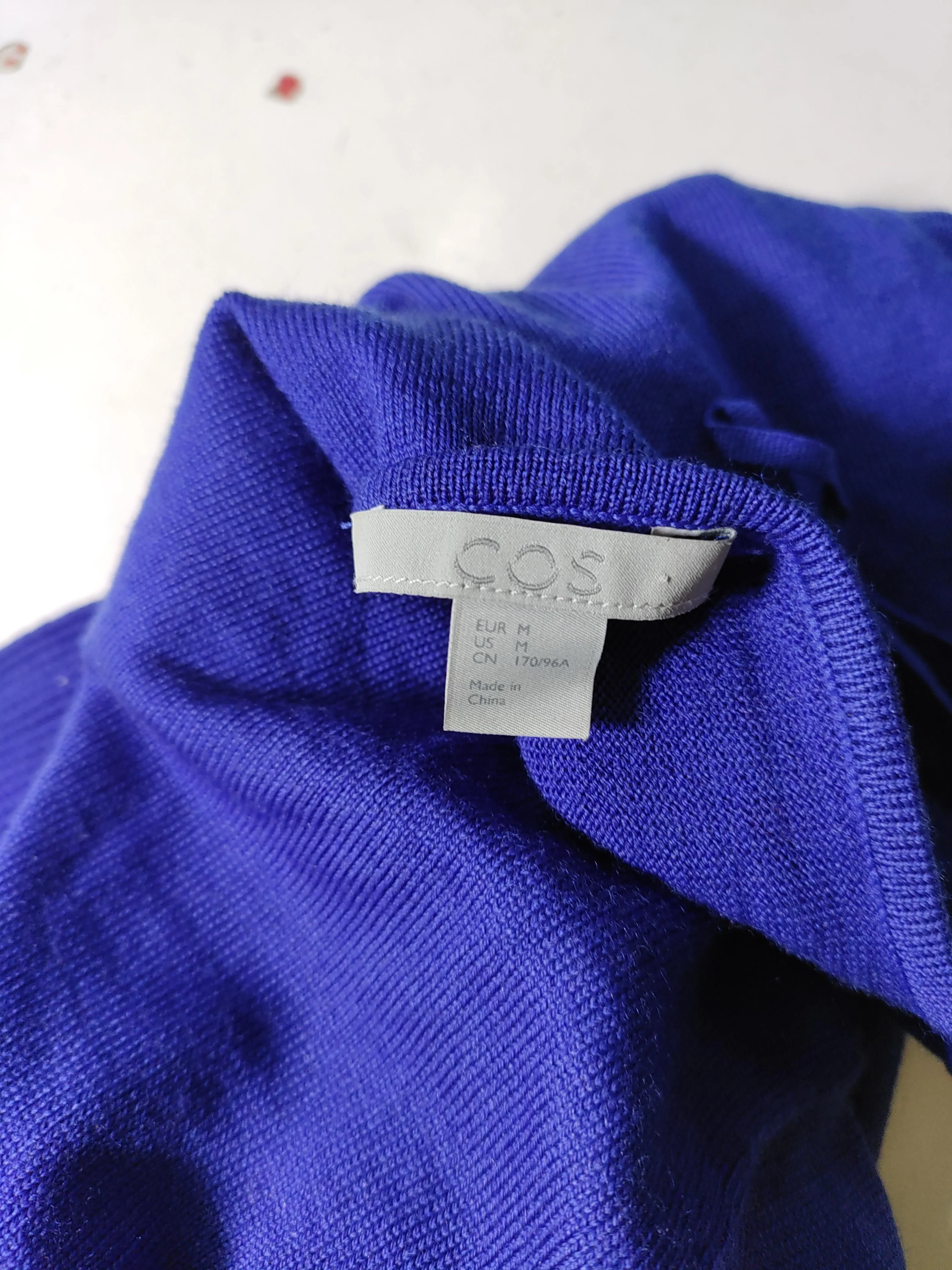 COS Women's Jumper M Blue 100% Wool Round Neck Pullover - Image 5