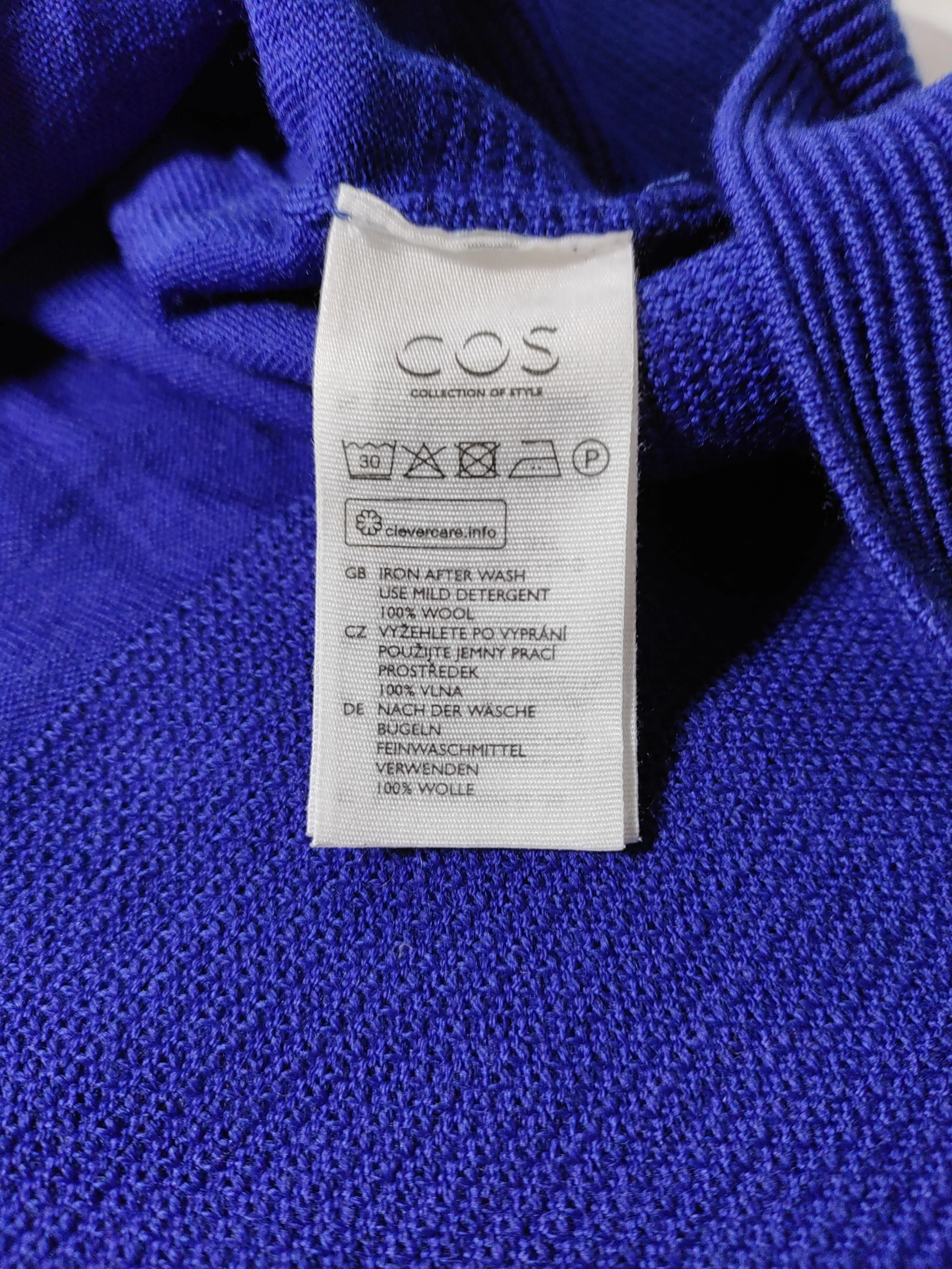 COS Women's Jumper M Blue 100% Wool Round Neck Pullover - Image 6