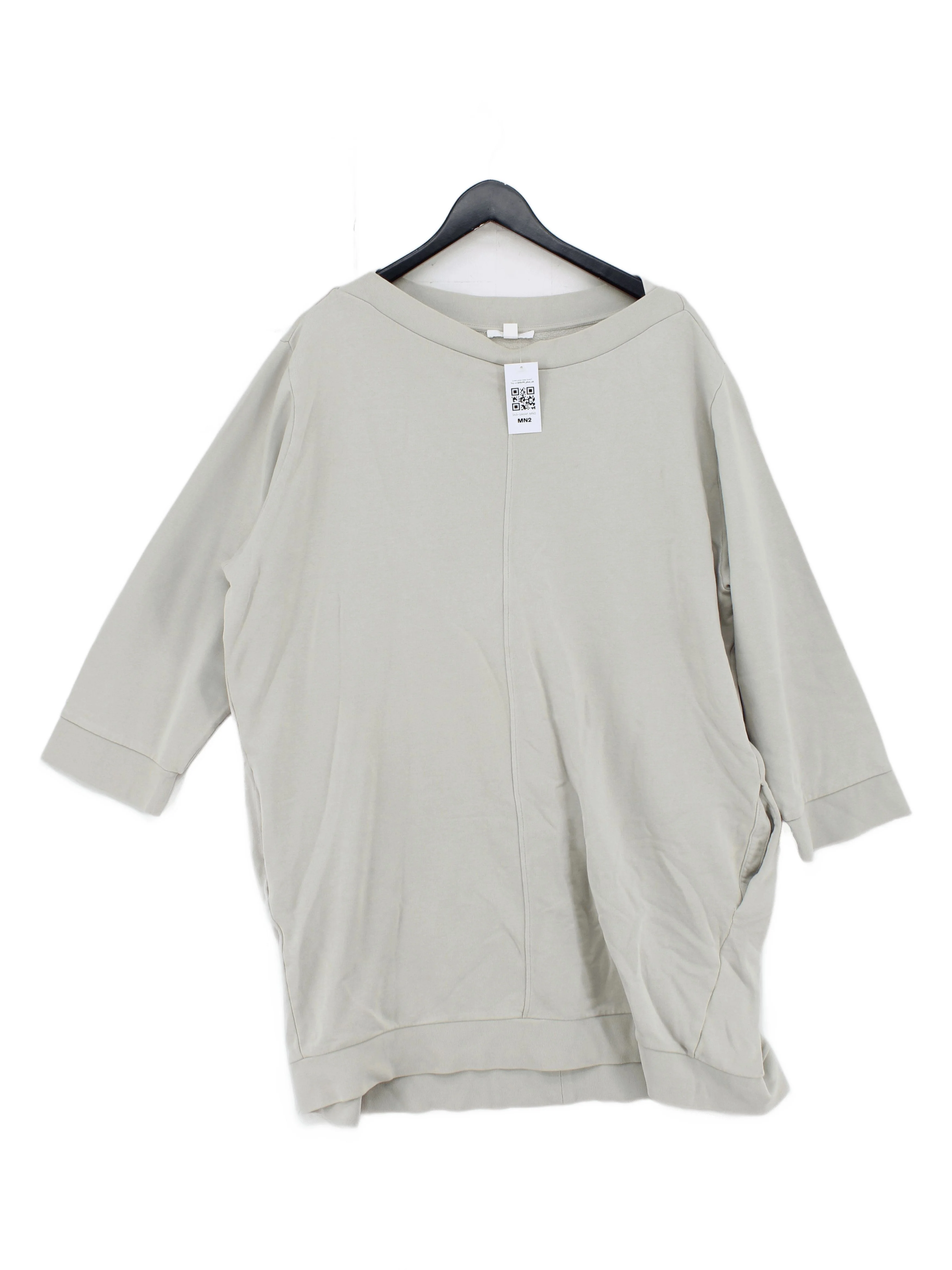 COS Women's Jumper M Green 100% Cotton Crew Neck Pullover