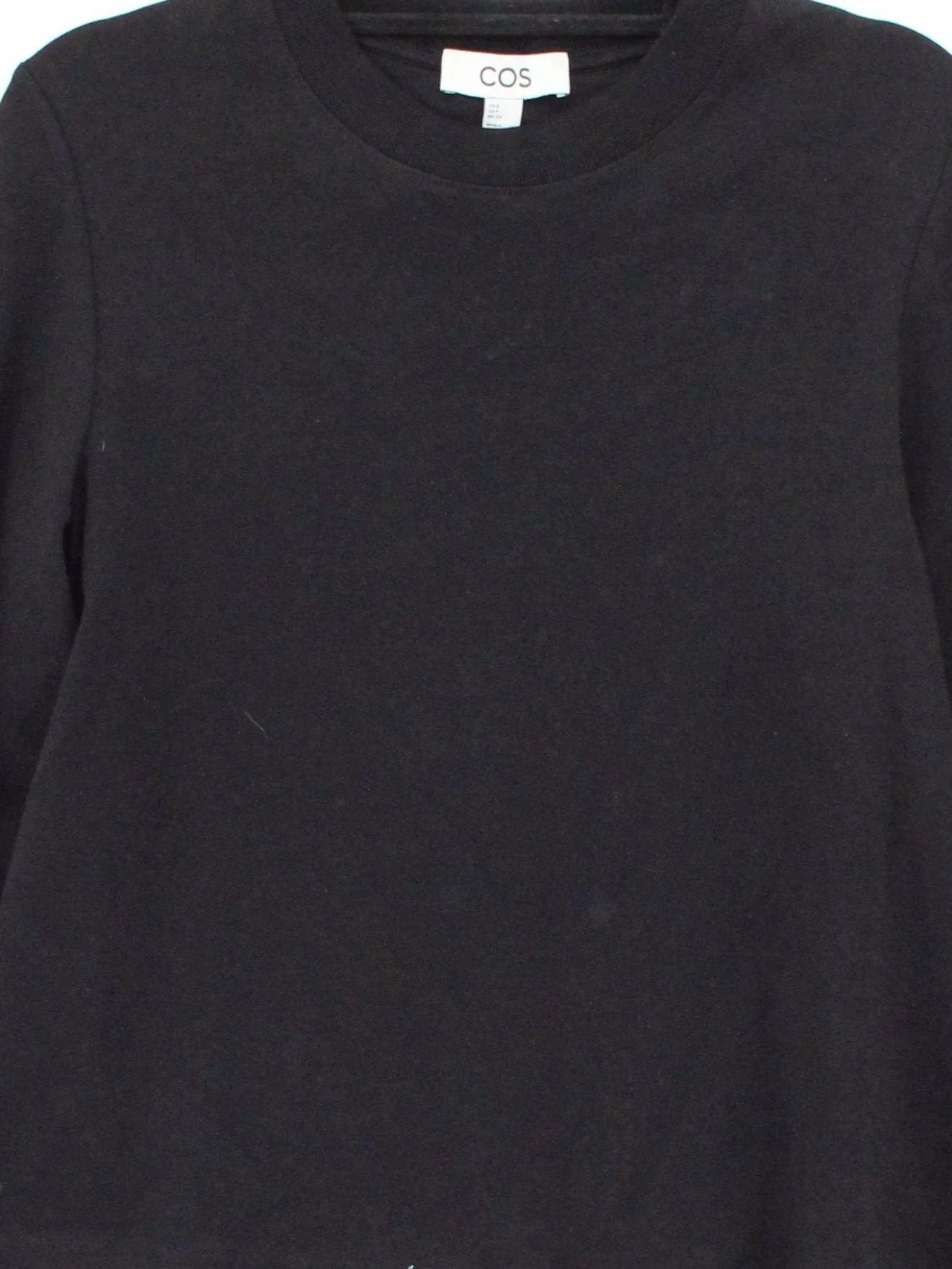 COS Women's Jumper S Black 100% Cotton Crew Neck Pullover - Image 3