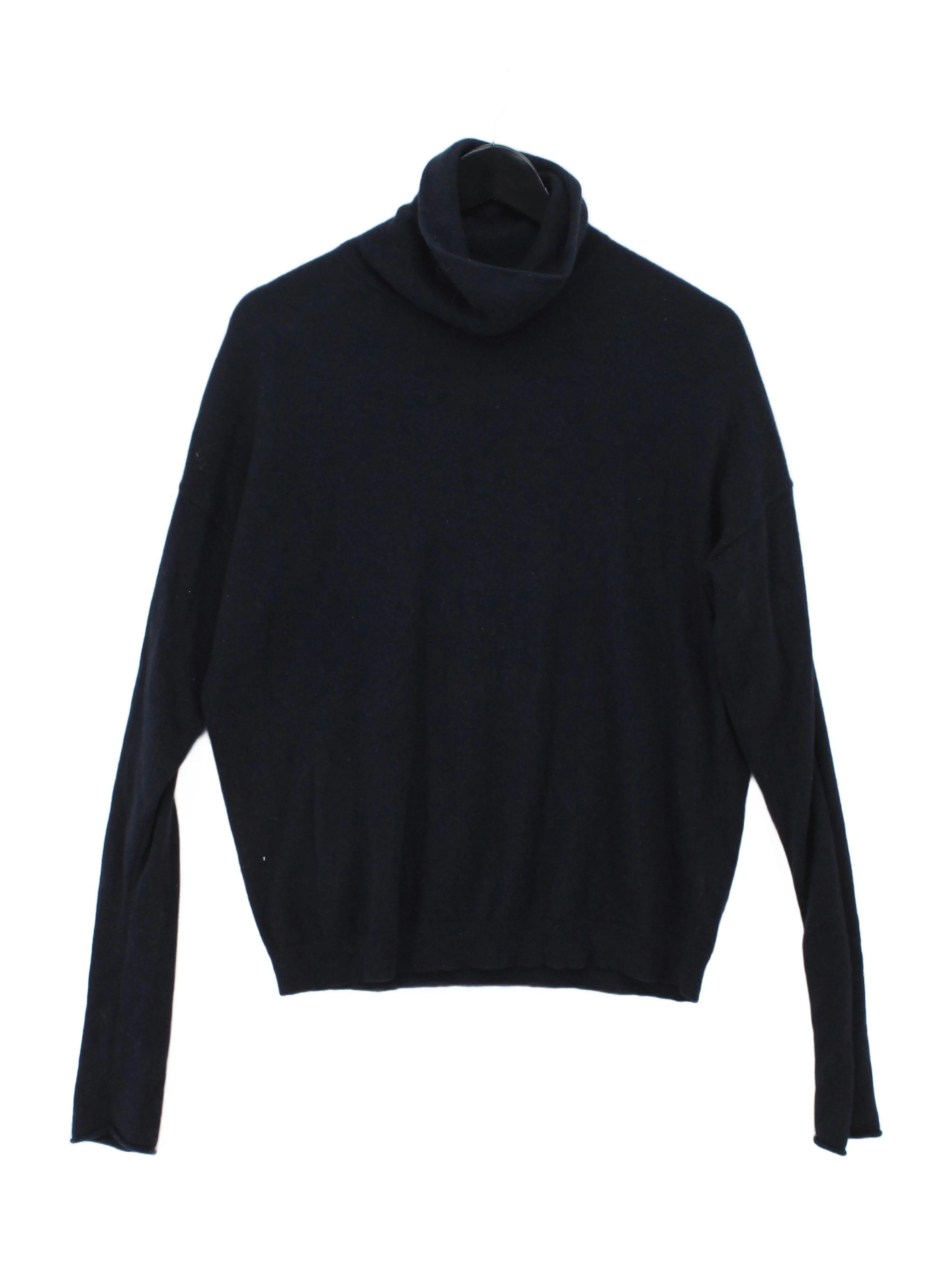 COS Women's Jumper S Blue 100% Cashmere Roll Neck Pullover