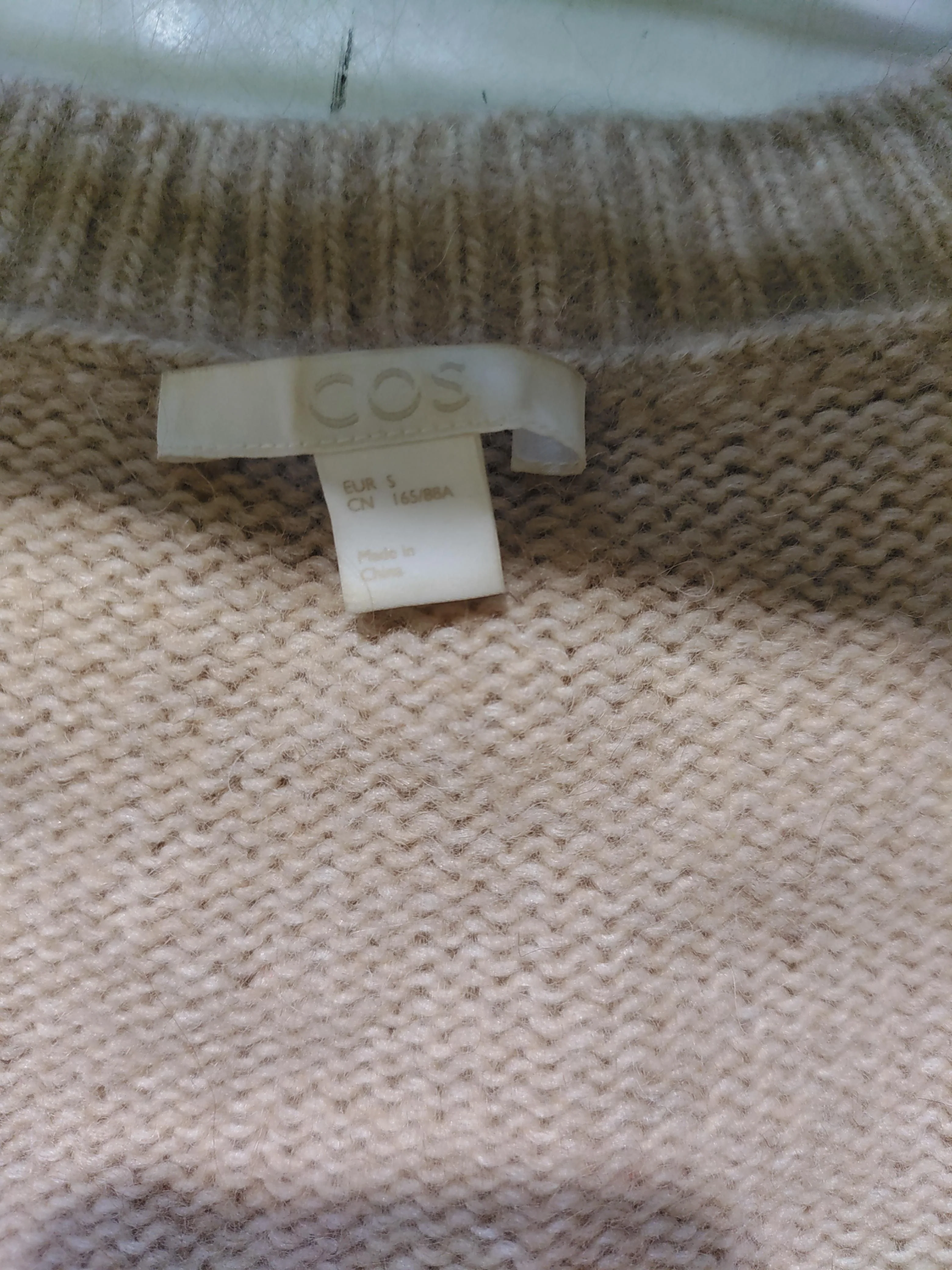 COS Women's Jumper S Cream Polyamide with Wool, Other Round Neck Pullover - Image 5