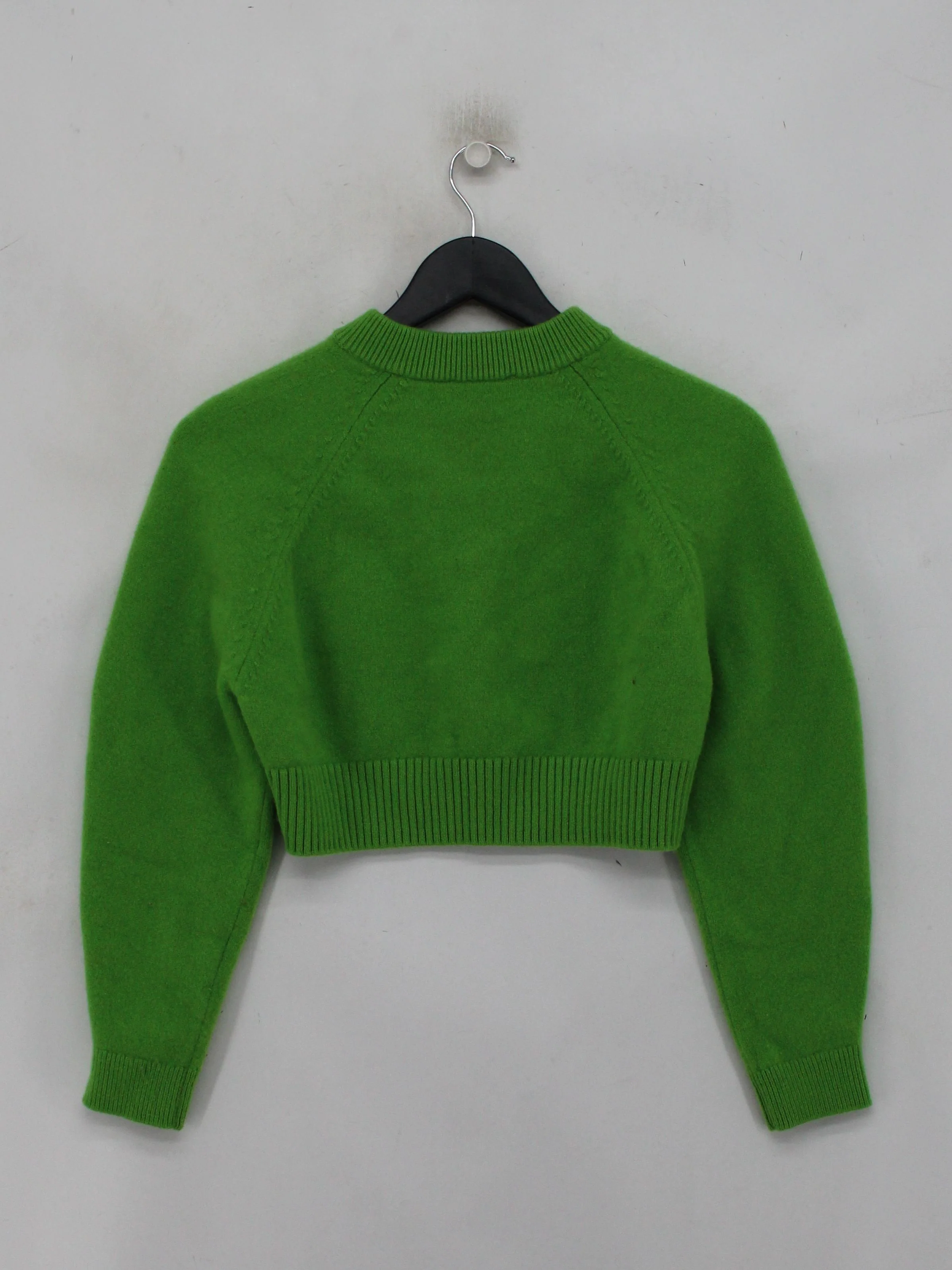 COS Women's Jumper S Green 100% Wool V-Neck Pullover - Image 2