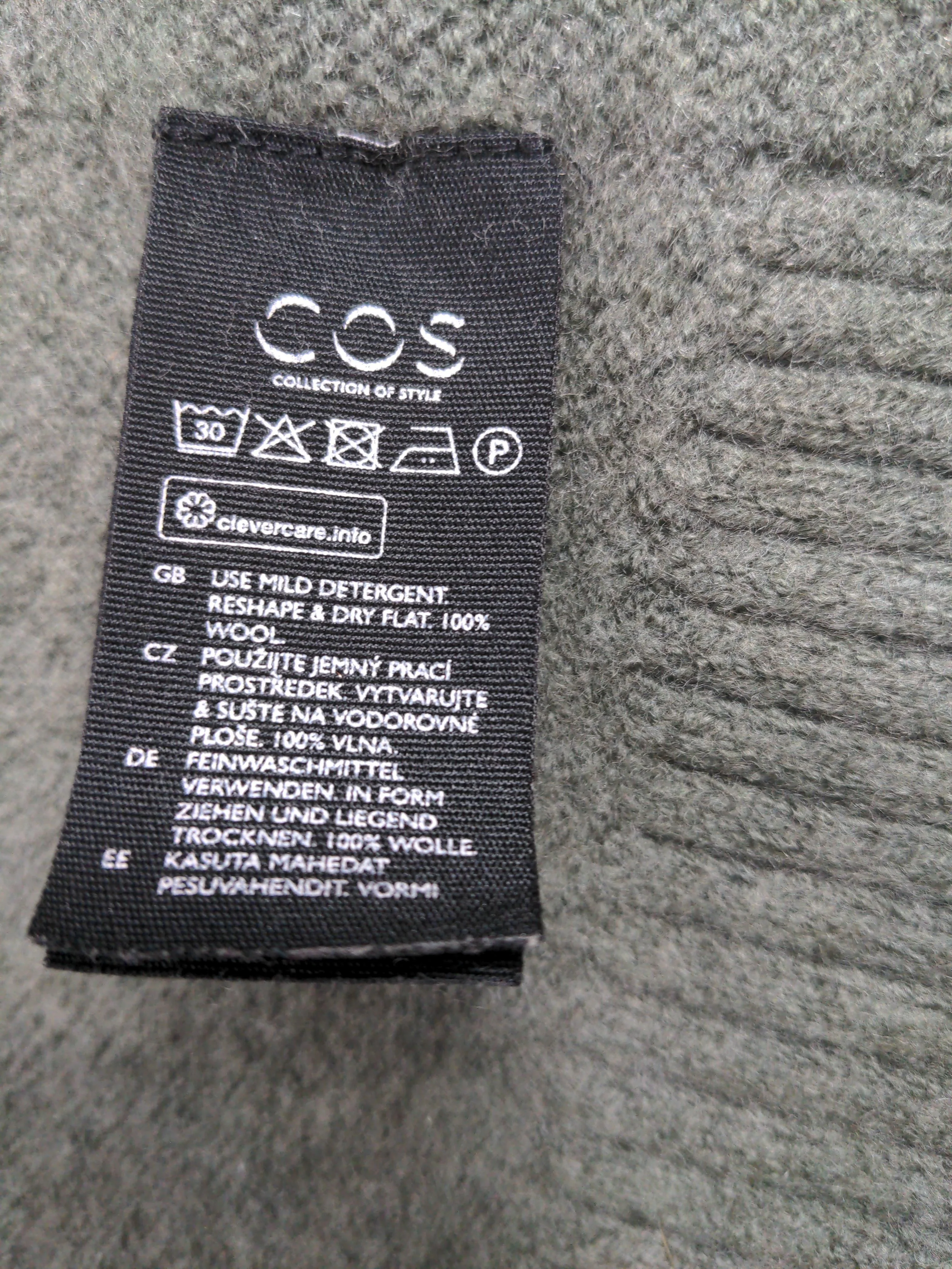 COS Women's Jumper S Green 100% Wool V-Neck Pullover - Image 7