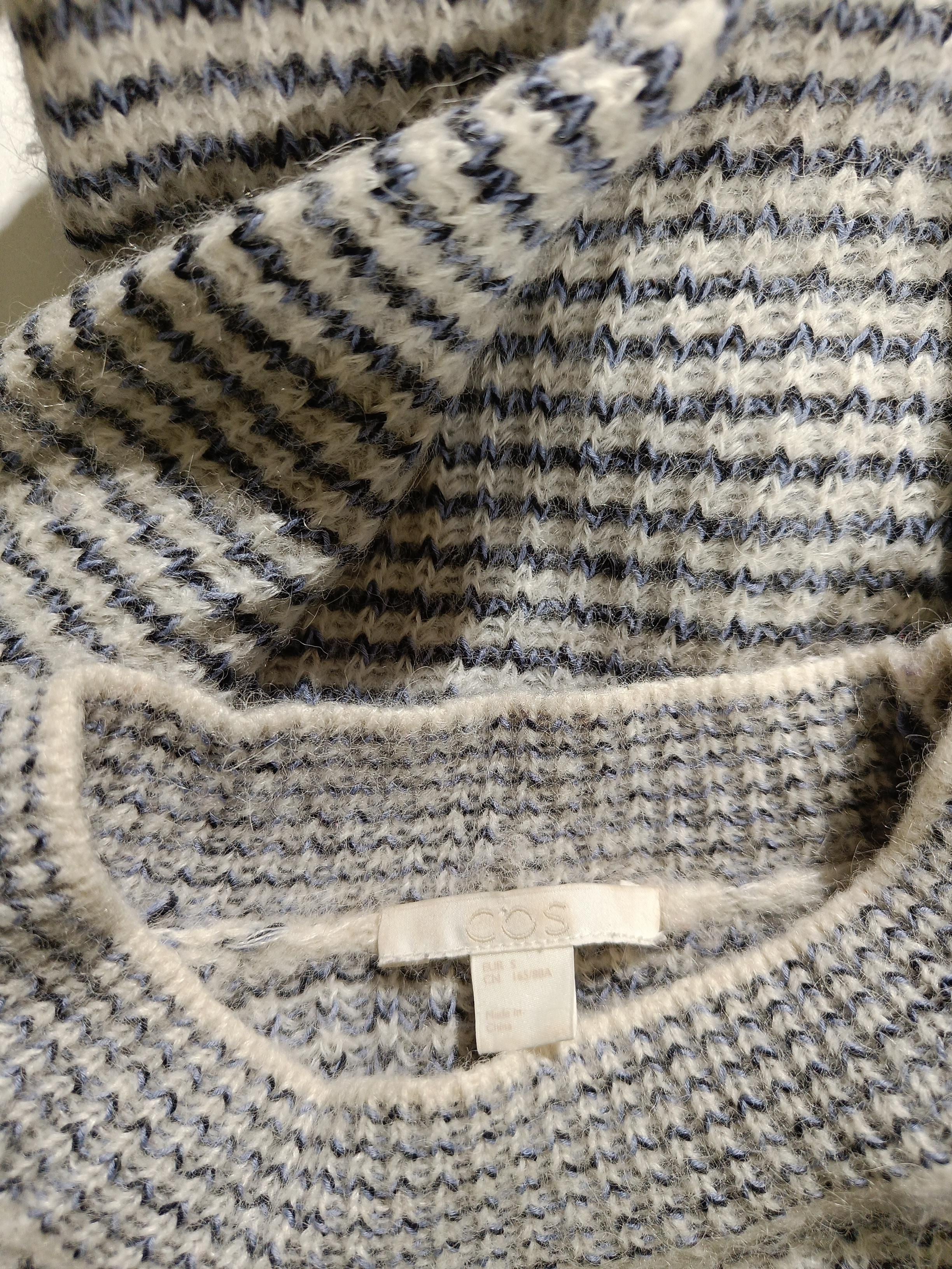 COS Women's Jumper S Grey Cotton with Polyamide, Wool, Elastane Pullover - Image 5