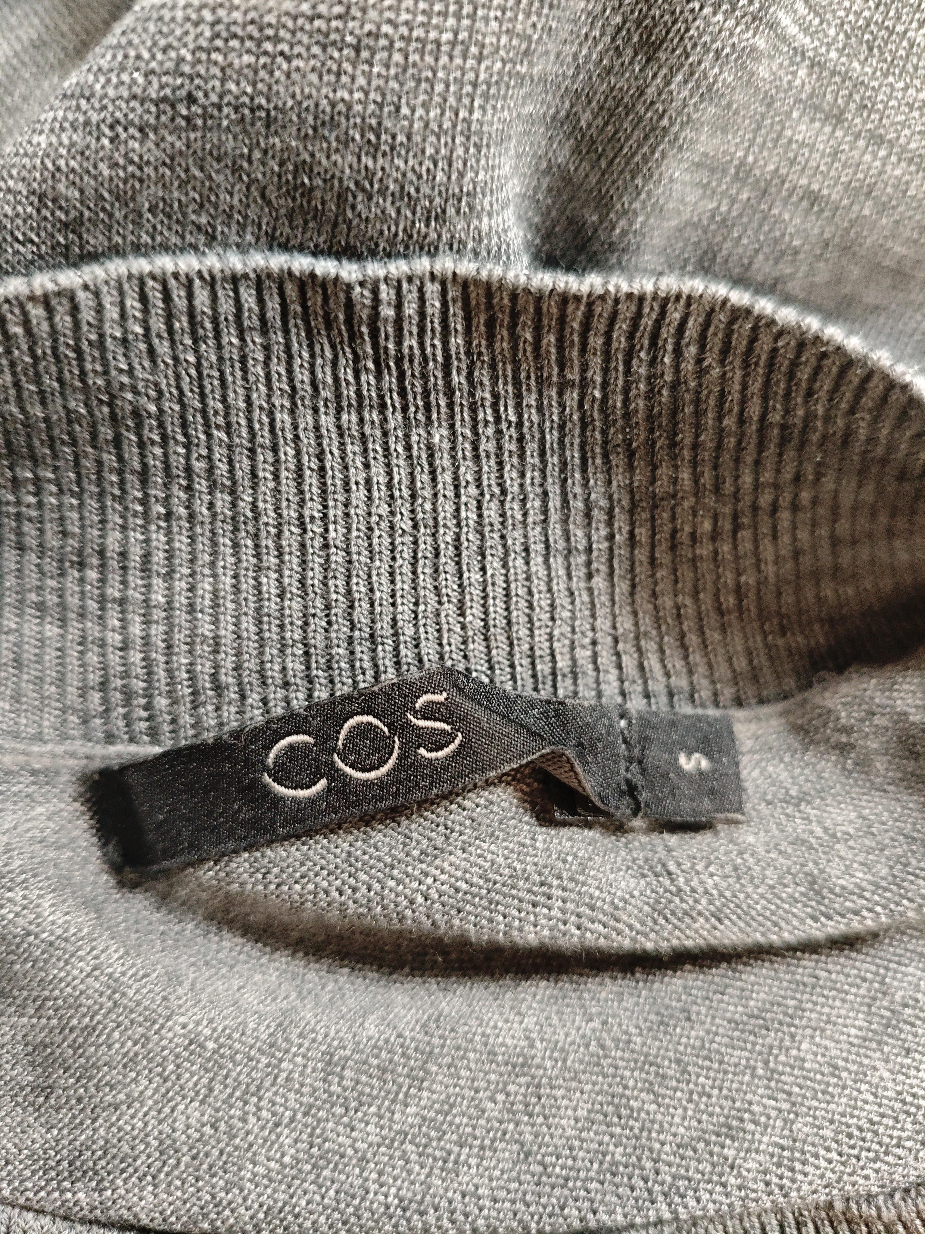 COS Women's Jumper S Grey Silk with Cotton Mock Neck Vest - Image 5