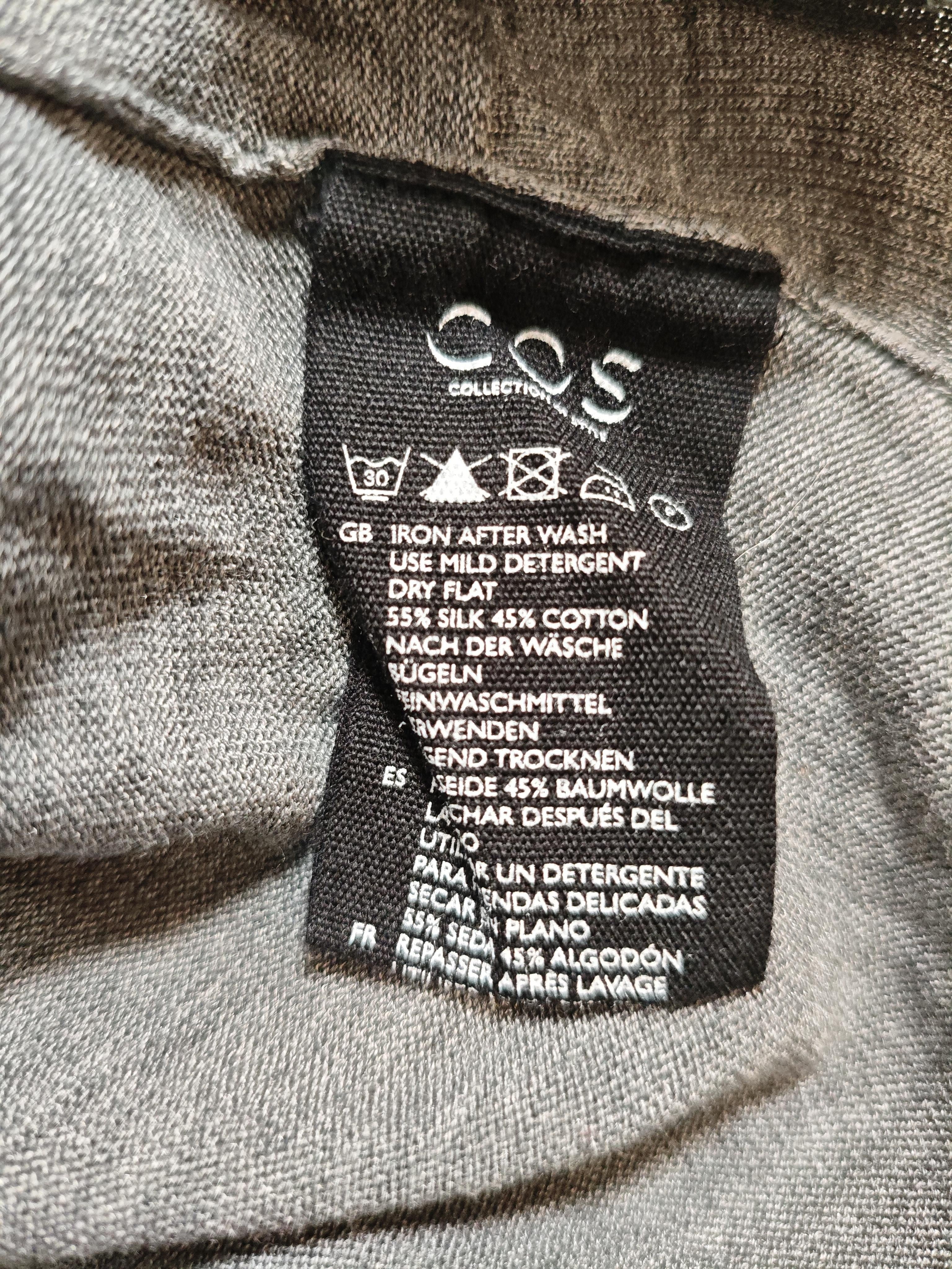COS Women's Jumper S Grey Silk with Cotton Mock Neck Vest - Image 6