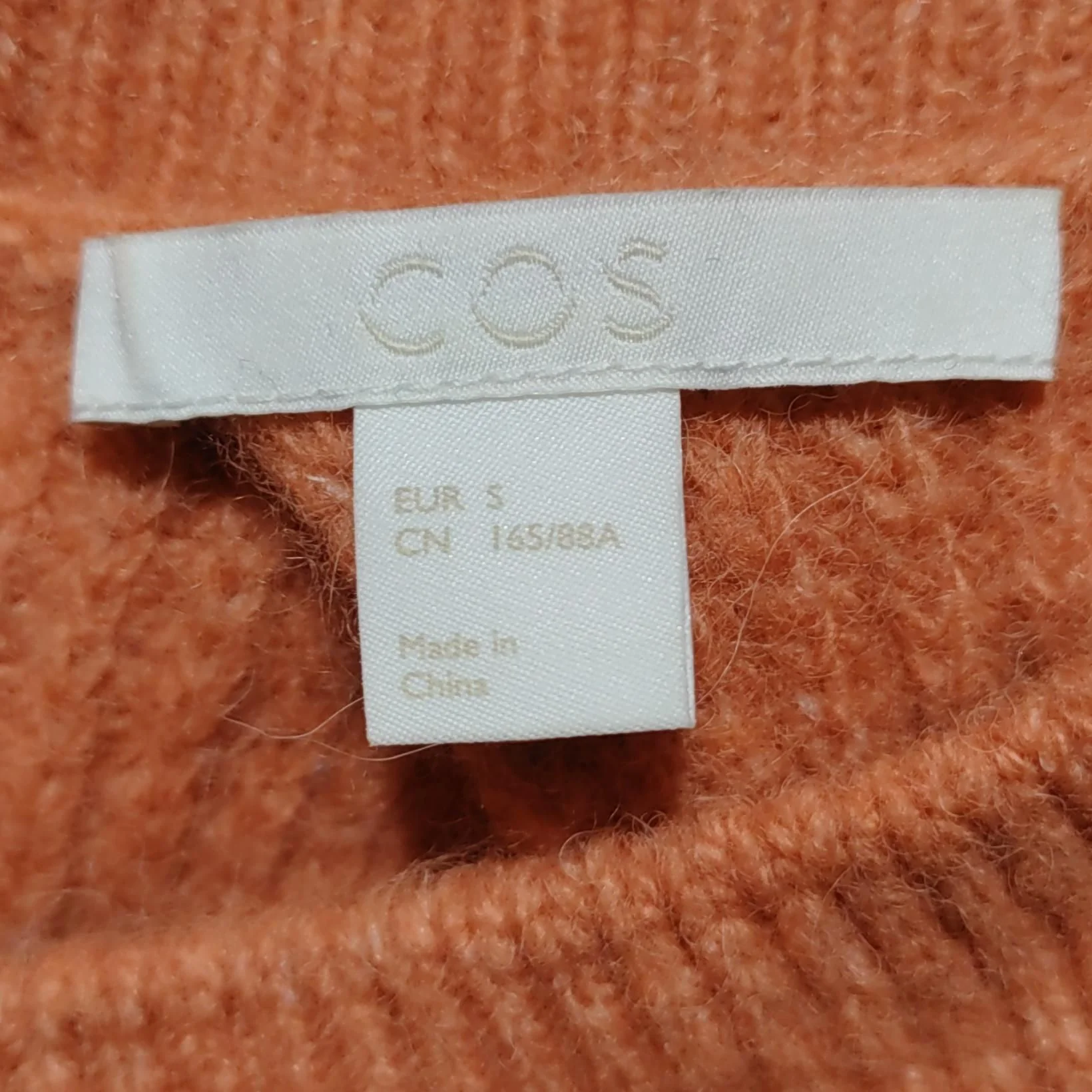 COS Women's Jumper S Orange Wool with Polyamide, Elastane, Angora Pullover - Image 5