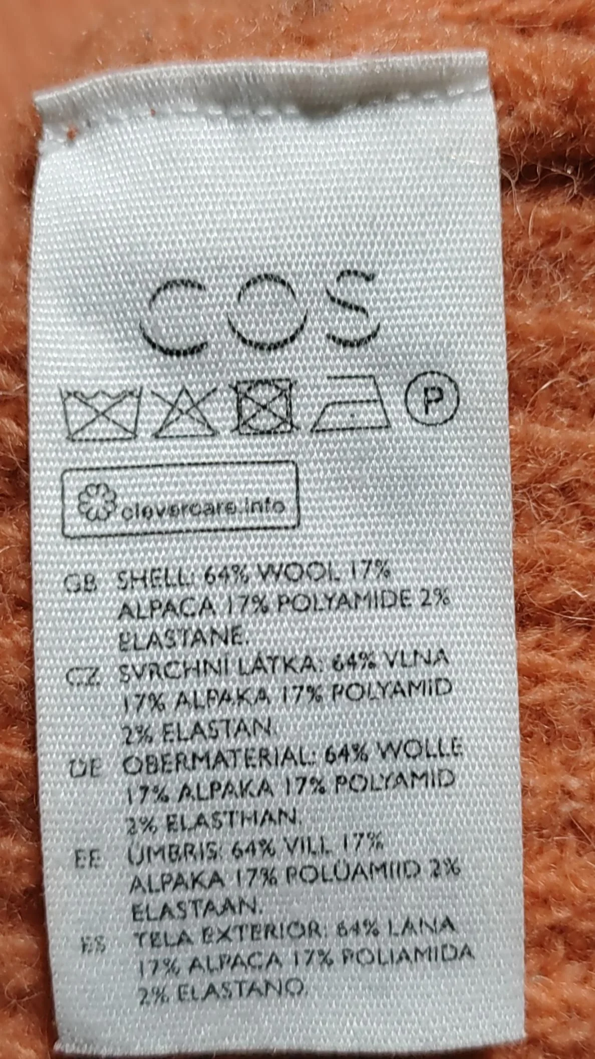 COS Women's Jumper S Orange Wool with Polyamide, Elastane, Angora Pullover - Image 6