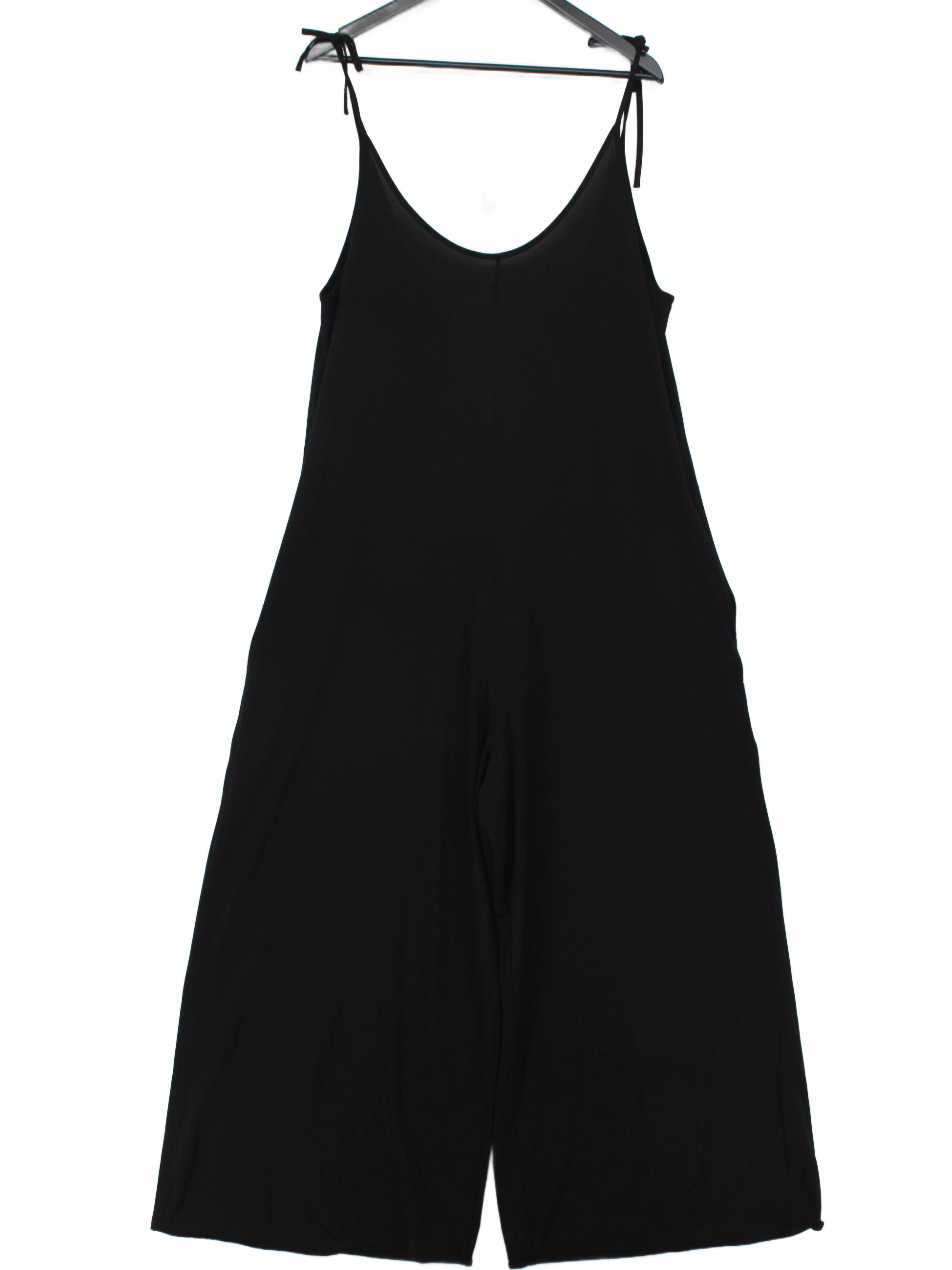 COS Women's Jumpsuit L Black Viscose with Polyester, Elastane Wide-Leg Jumpsuit