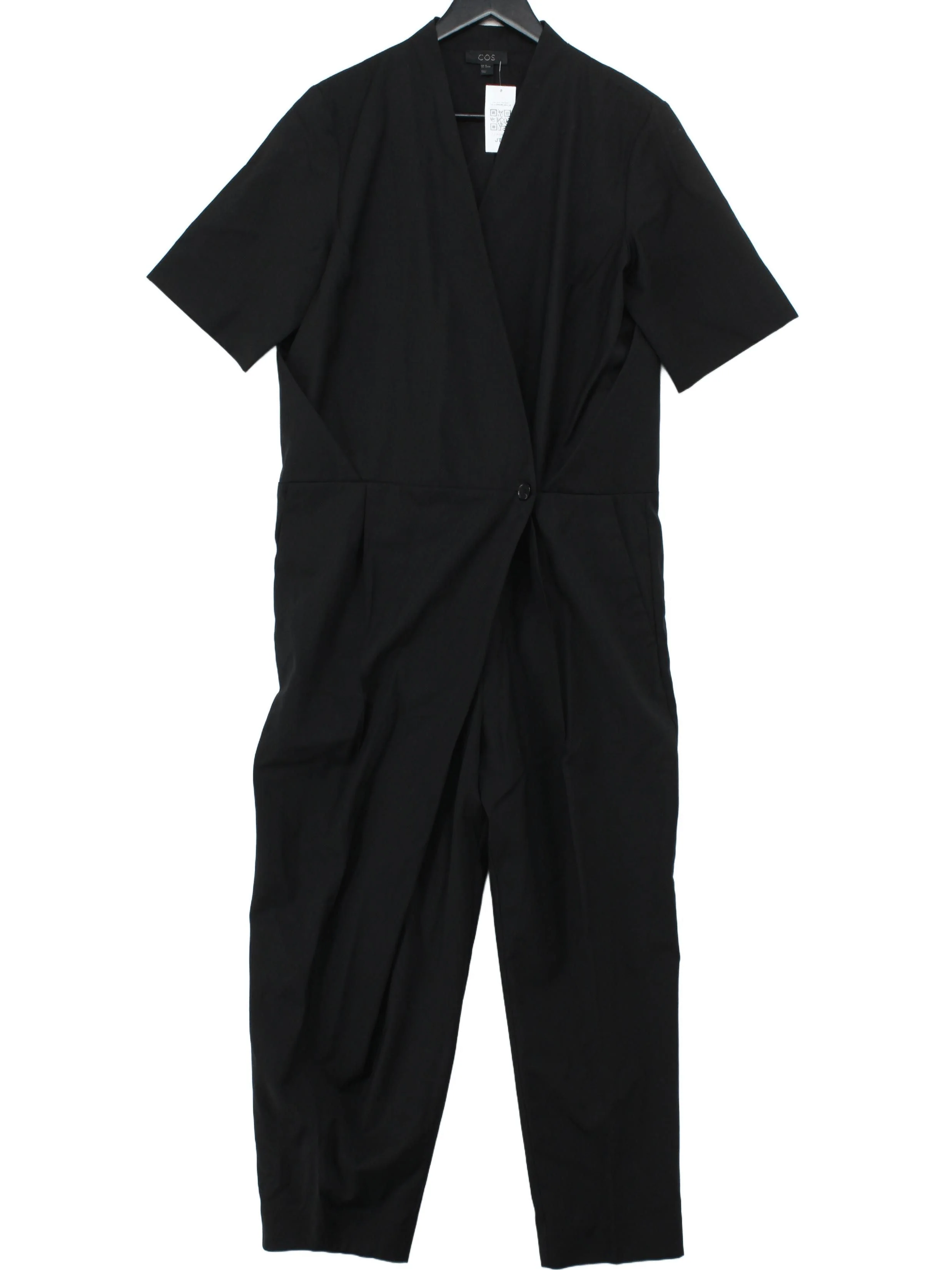 COS Women's Jumpsuit UK 12 Black 100% Wool Tapered Jumpsuit