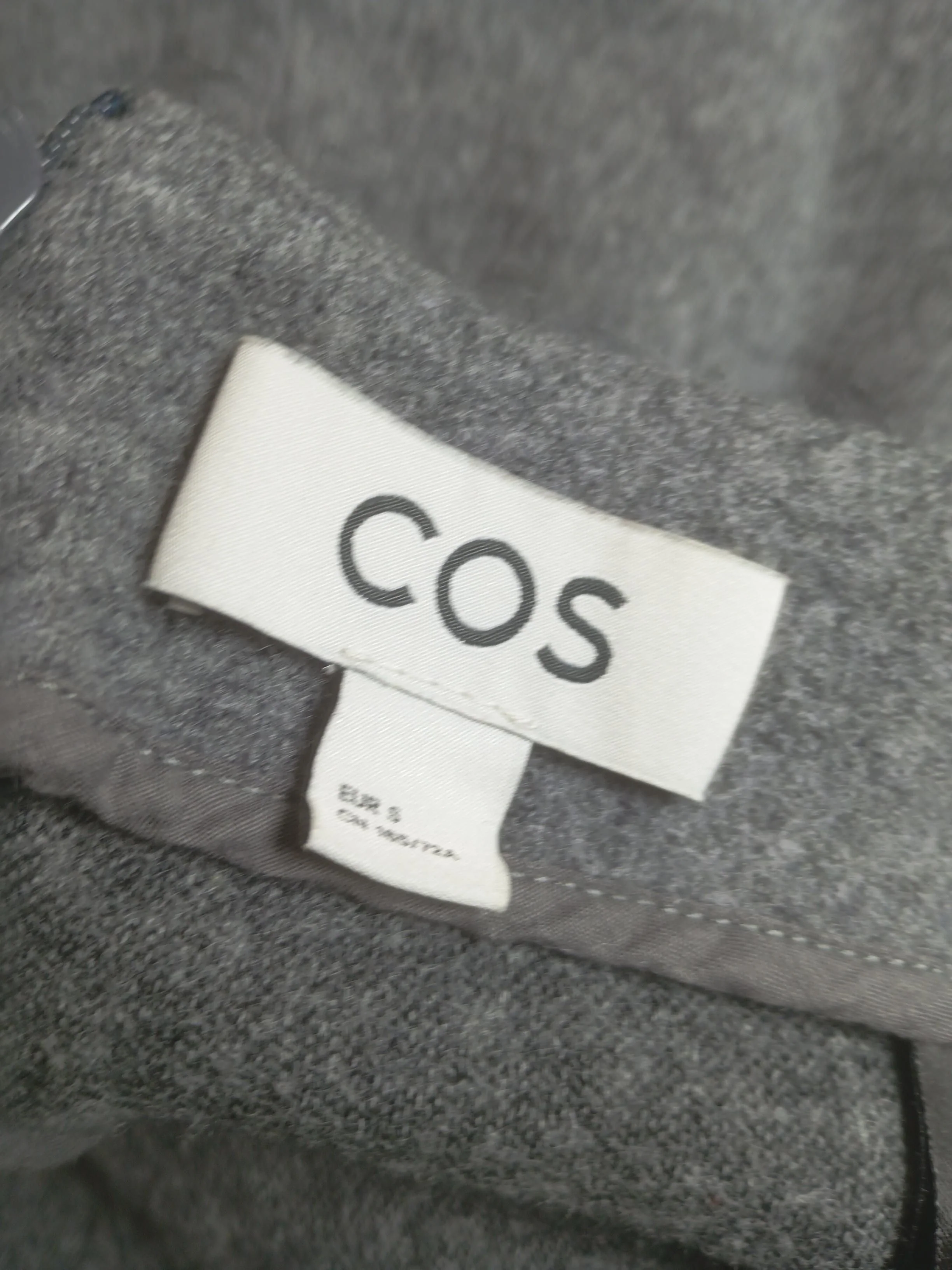 COS Women's Mini Skirt S Grey Wool with Cotton, Polyester Short Mini - Image 5