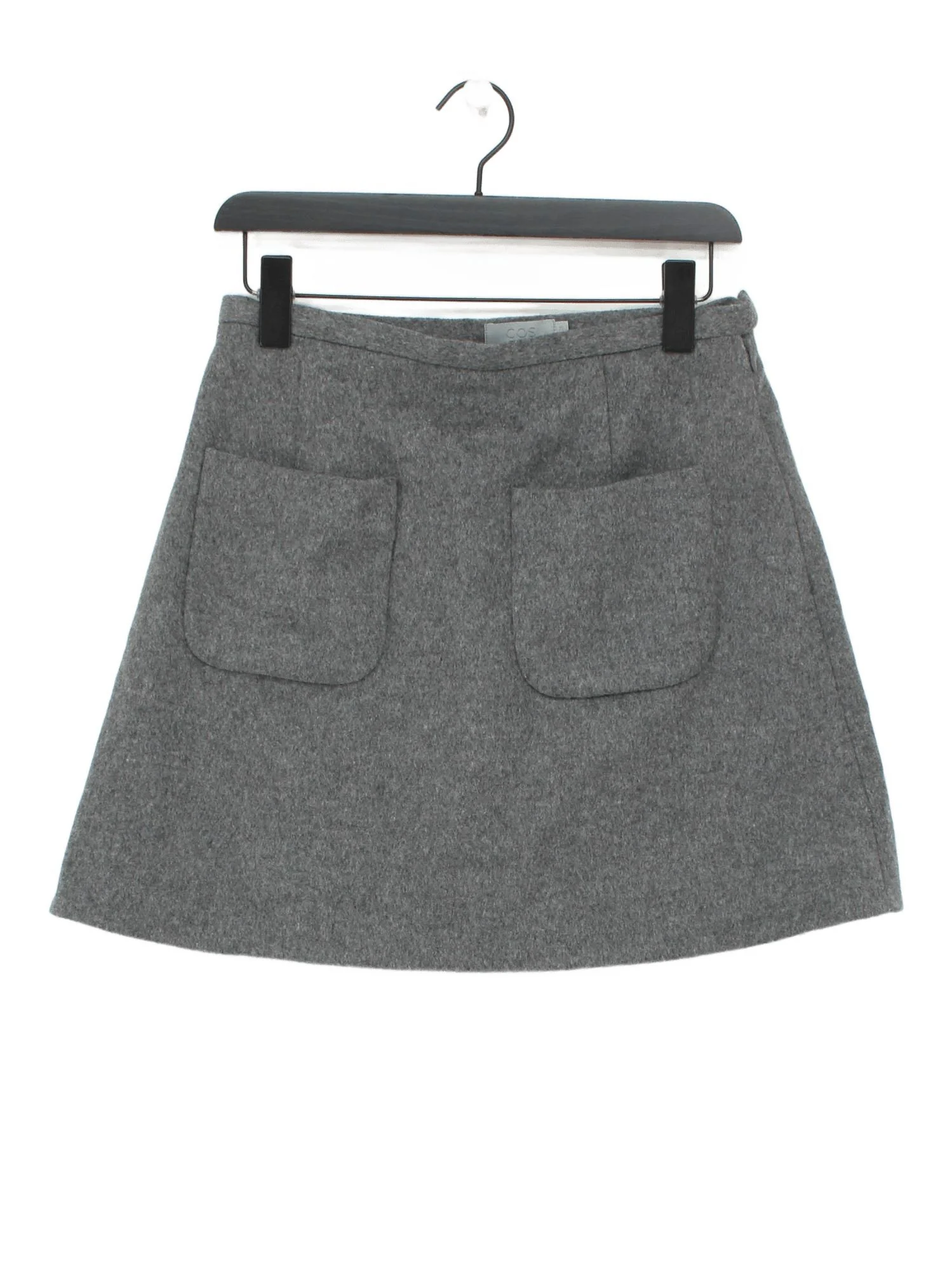 COS Women's Mini Skirt UK 10 Grey Wool with Polyamide, Cashmere Short Mini