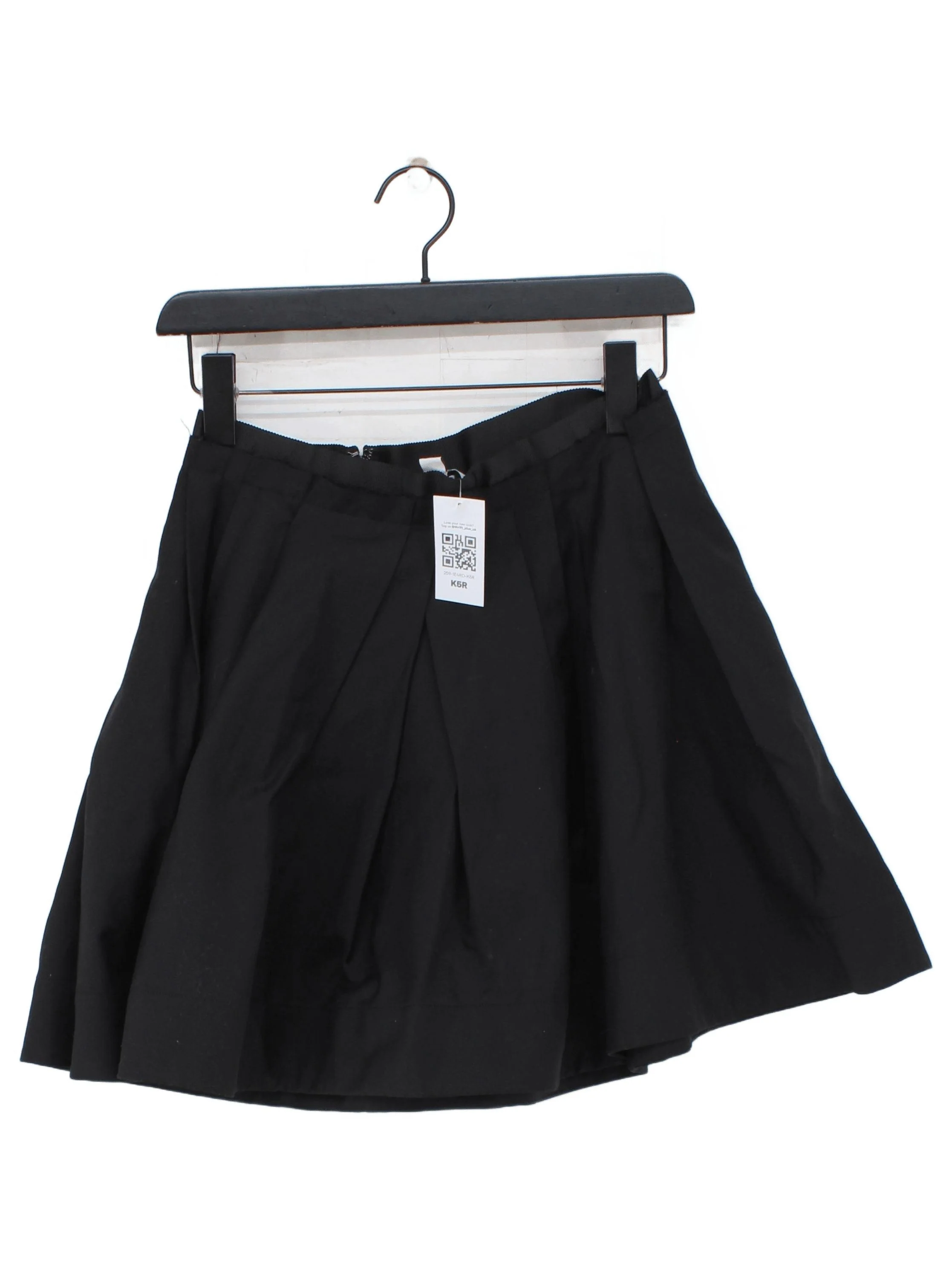 COS Women's Mini Skirt UK 14 Black Cotton with Polyamide, Elastane Short Mini