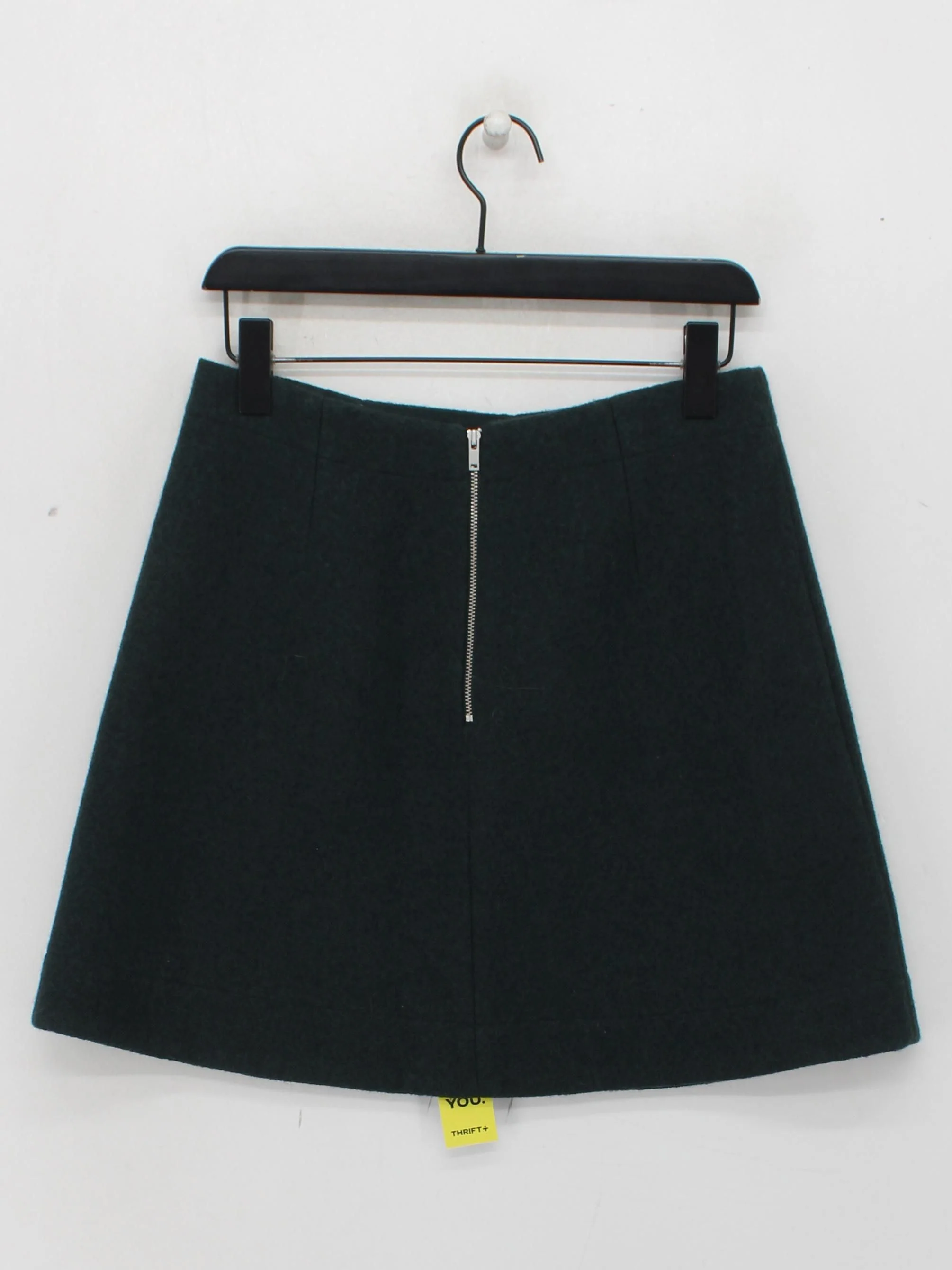 COS Women's Mini Skirt W 28 in Green Wool with Viscose, Polyester Short Mini - Image 2