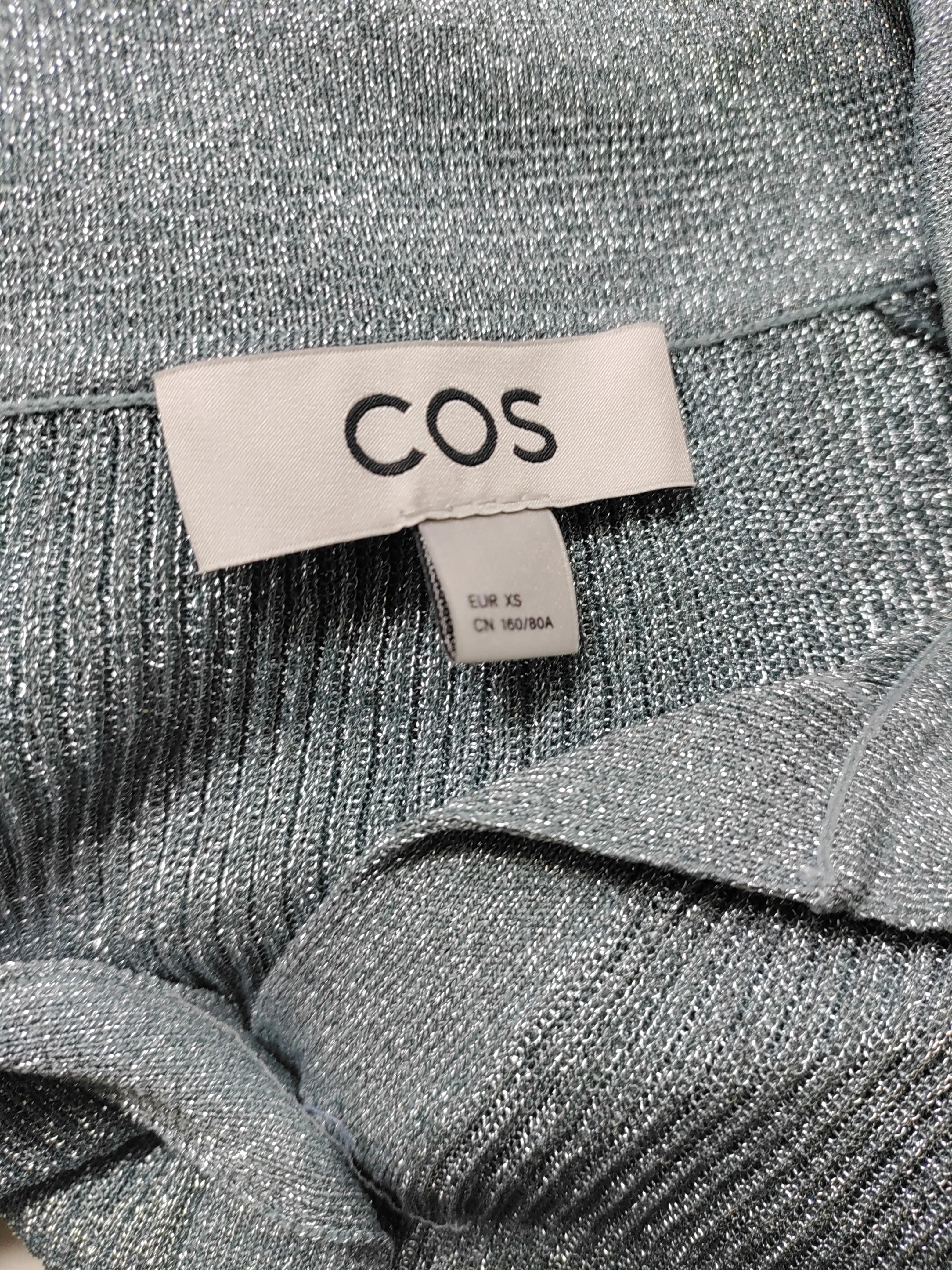 COS Women's Polo XS Blue Viscose with Other Long Sleeve Collared Basic - Image 5