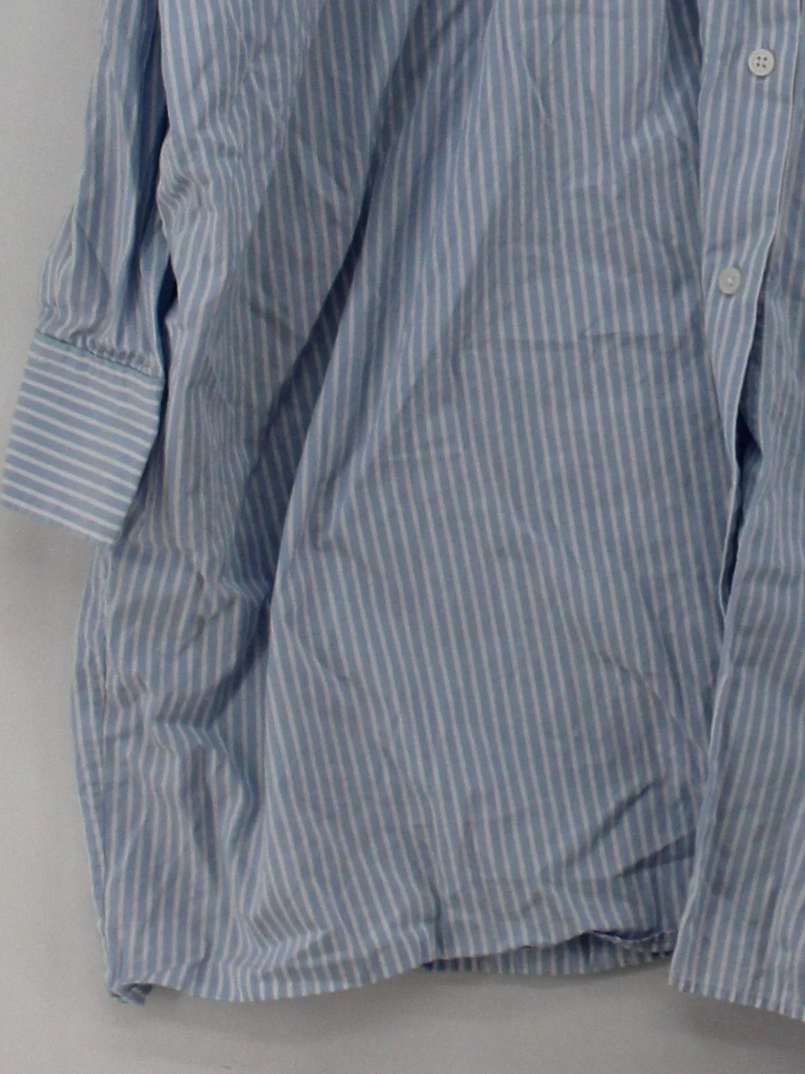 COS Women's Shirt M Blue Striped 100% Cotton Long Sleeve Collared Basic - Image 4