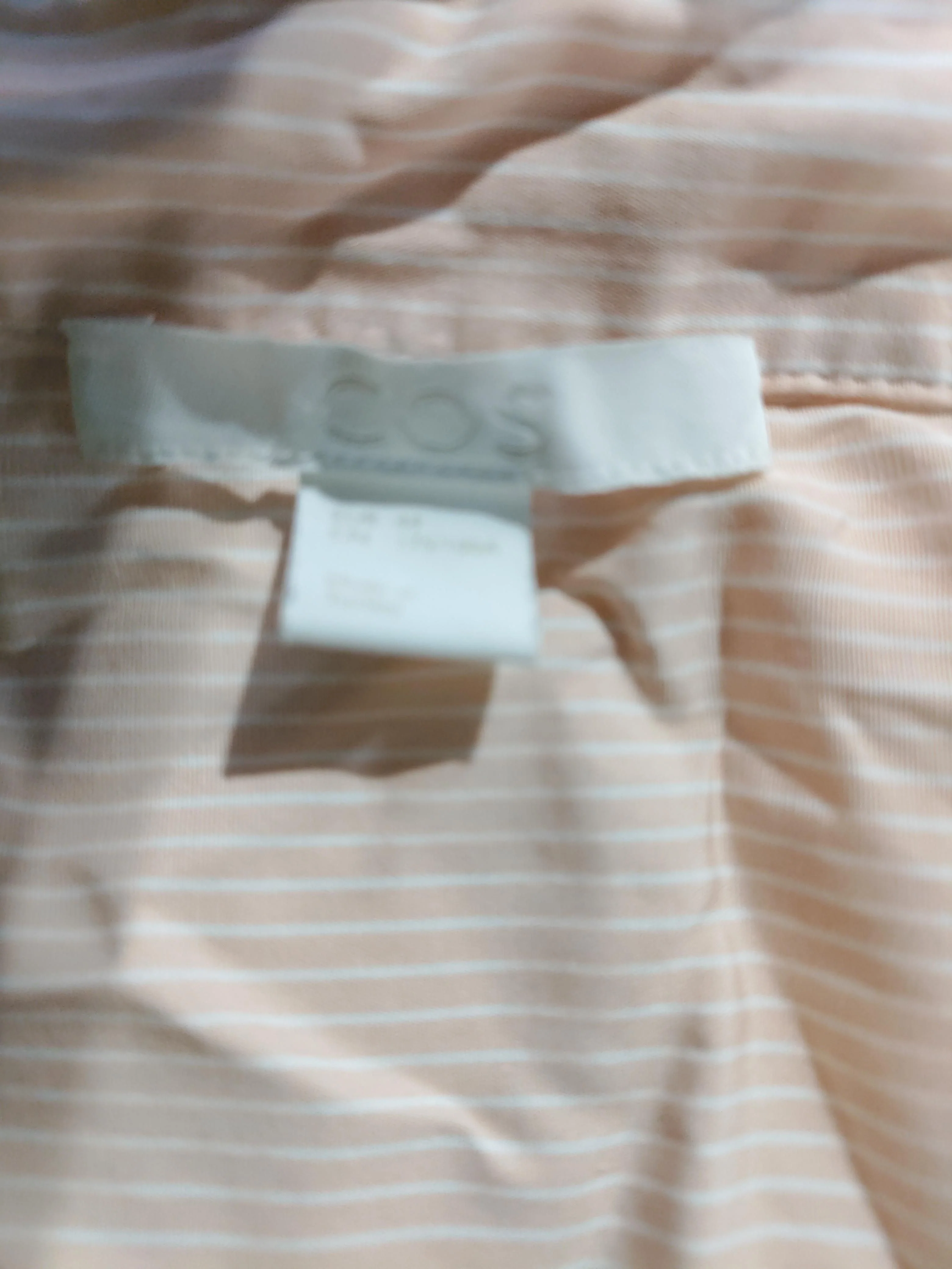 COS Women's Shirt M Pink Striped 100% Cotton Long Sleeve Collared Basic - Image 5